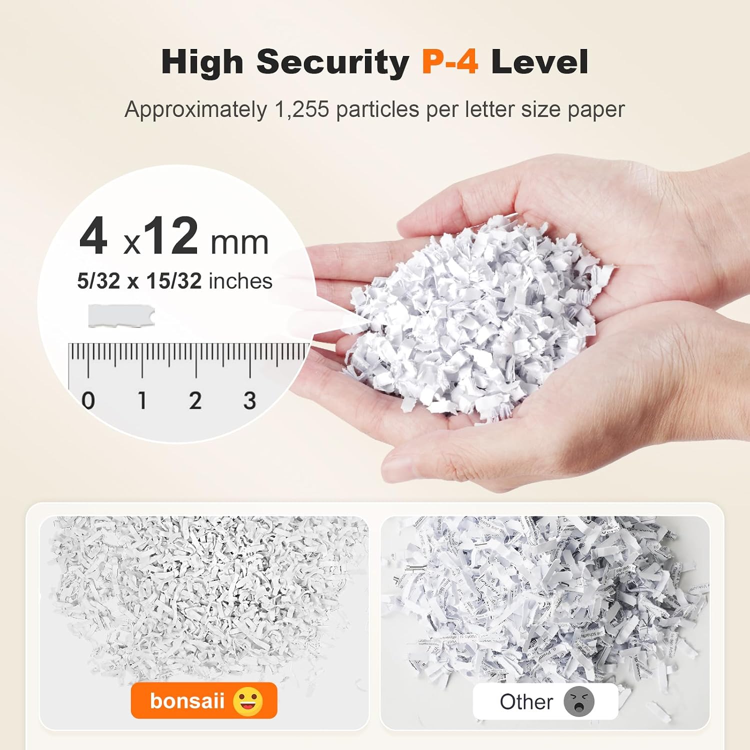 Detalle 2 de Bonsaii C283-A Micro-Cut Paper Shredder, 200-Sheet Auto Feed, P-4 Security