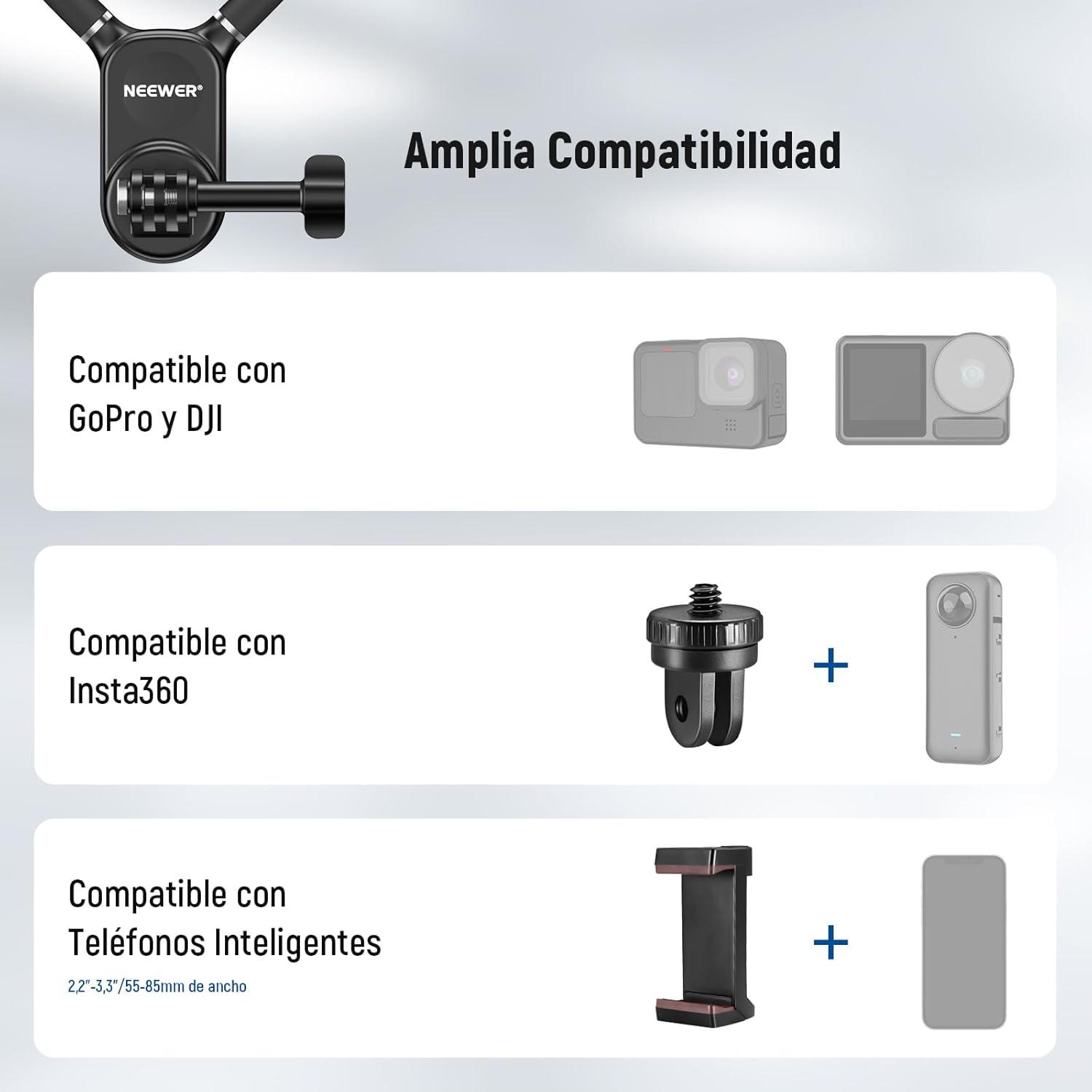 Thumbnail 7 de NEEWER GP15 Soporte Magnético Cuello para Cámaras de Acción 📸