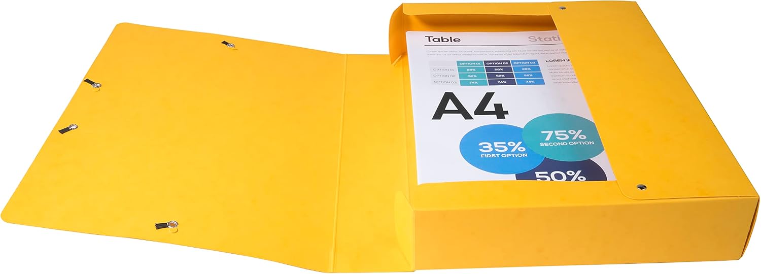 Detalle de Exacompta 50600E – 8 boîtes de classement with élastiques Exabox, dorées sur carte lustrée 600 g/m2, format A4