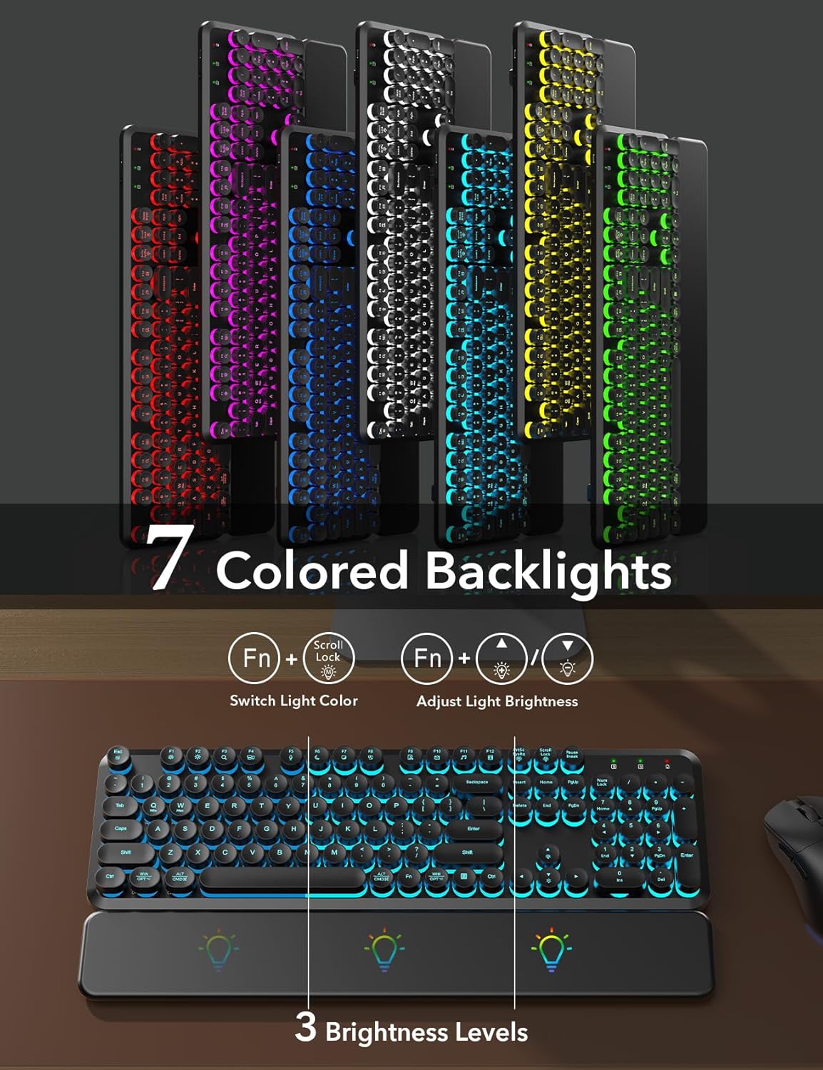 Detalle 2 de Trueque Wireless Backlit Keyboard 33ft