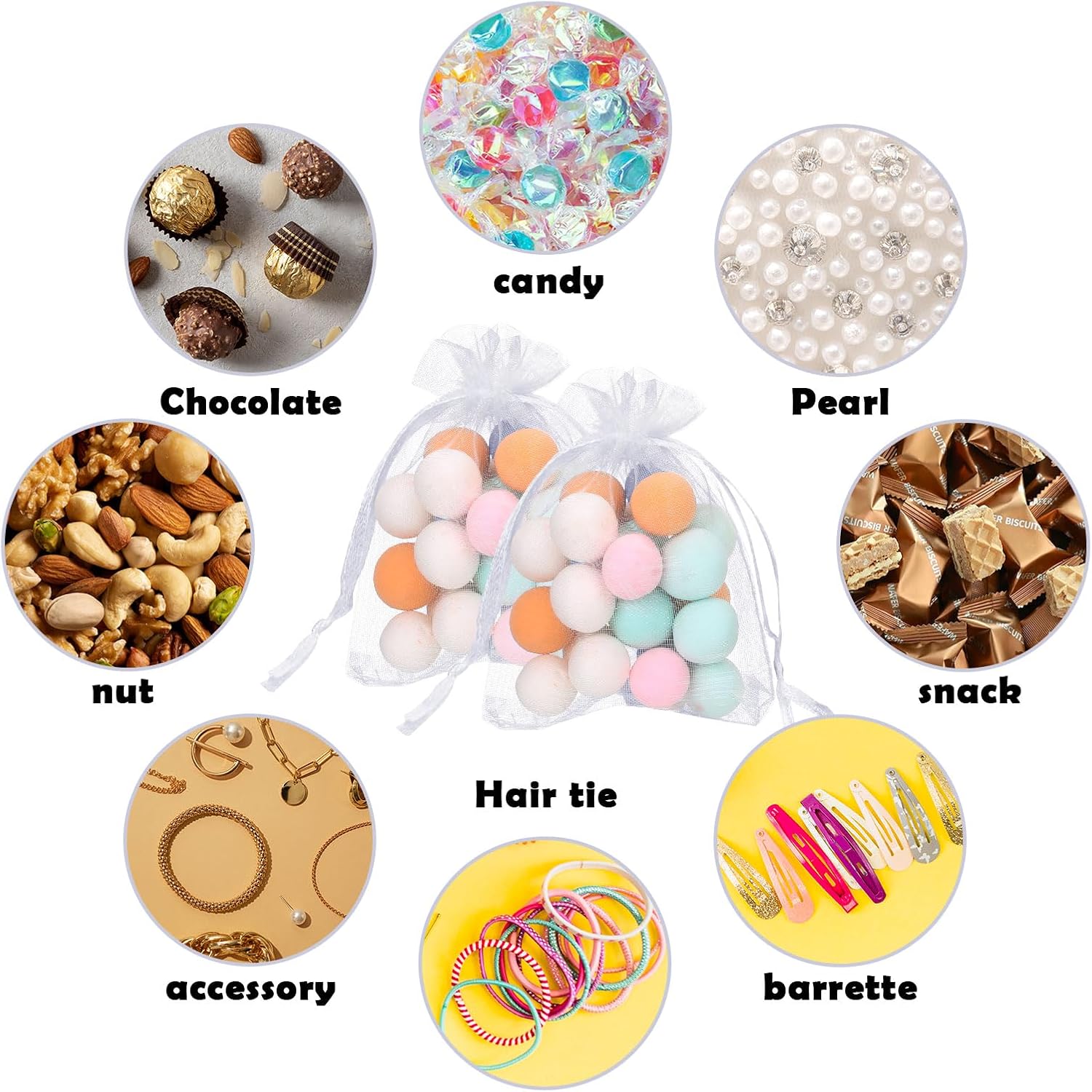 Thumbnail 5 de Naler 120x Organzabeutel 7 x 9 cm