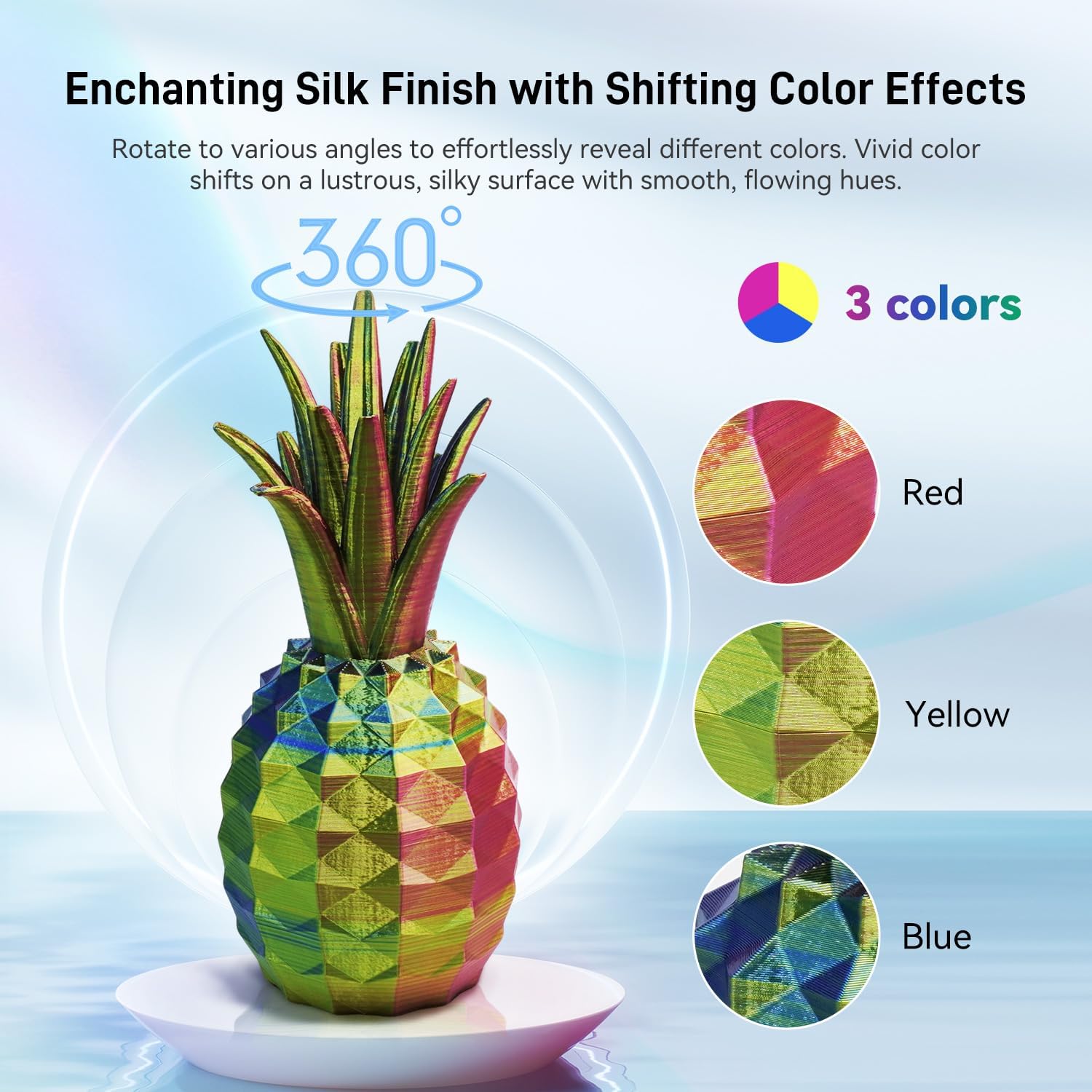 Detalle de FLASHFORGE Silk Tri-Color PLA Filament 1.75mm