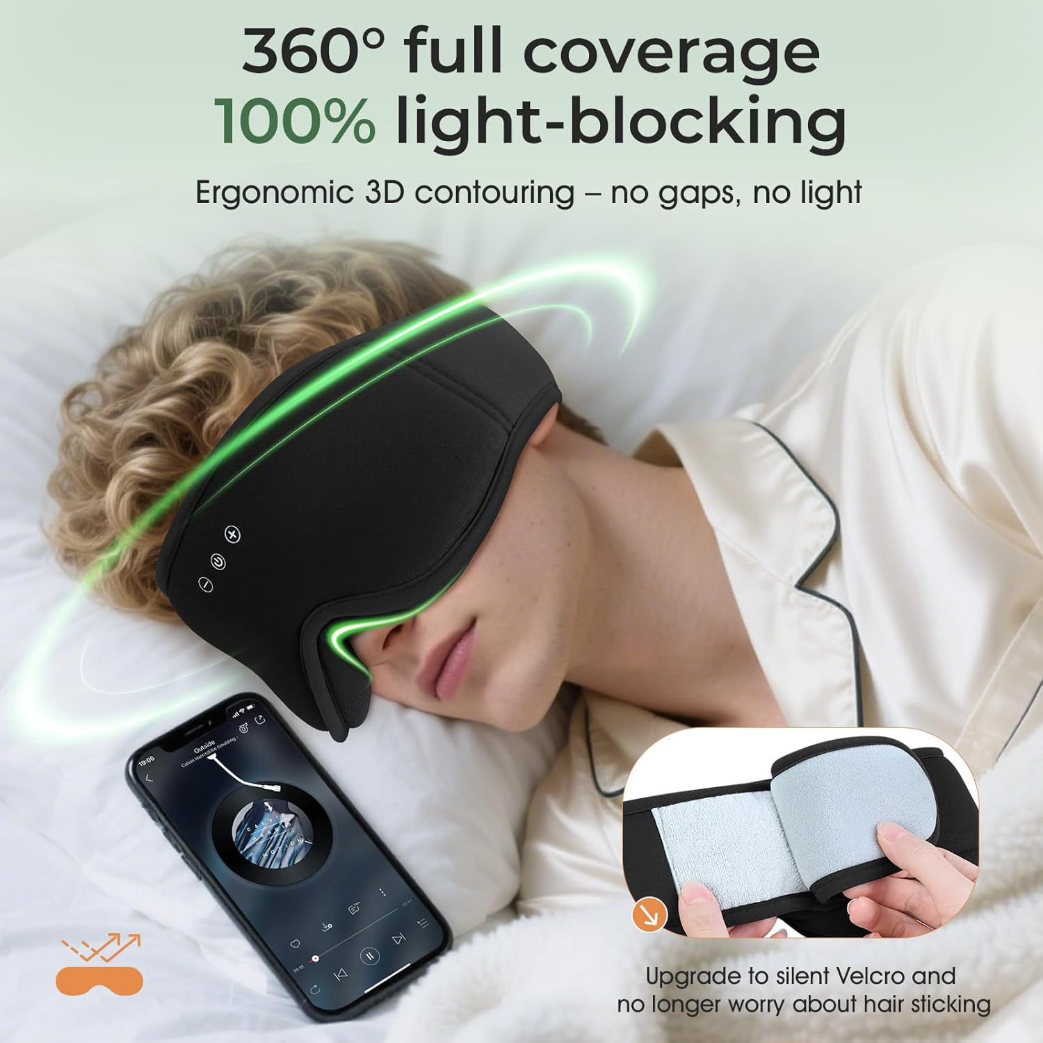 Thumbnail 2 de MUSICOZY Bambus-Baumwolle Schlafmaske Bluetooth 14h