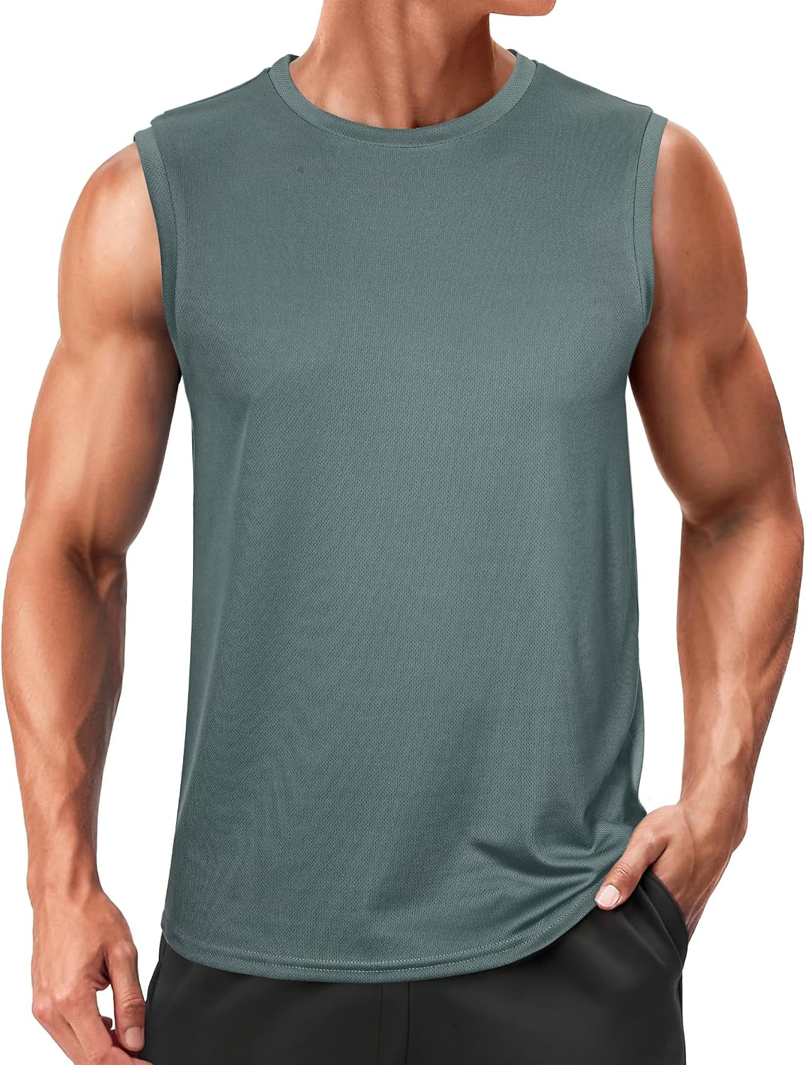 Detalle de Wayleb Canotta Uomo Traspirante Senza Maniche: Comfort, Versatilità e Performance per Allenamento e Outdoor