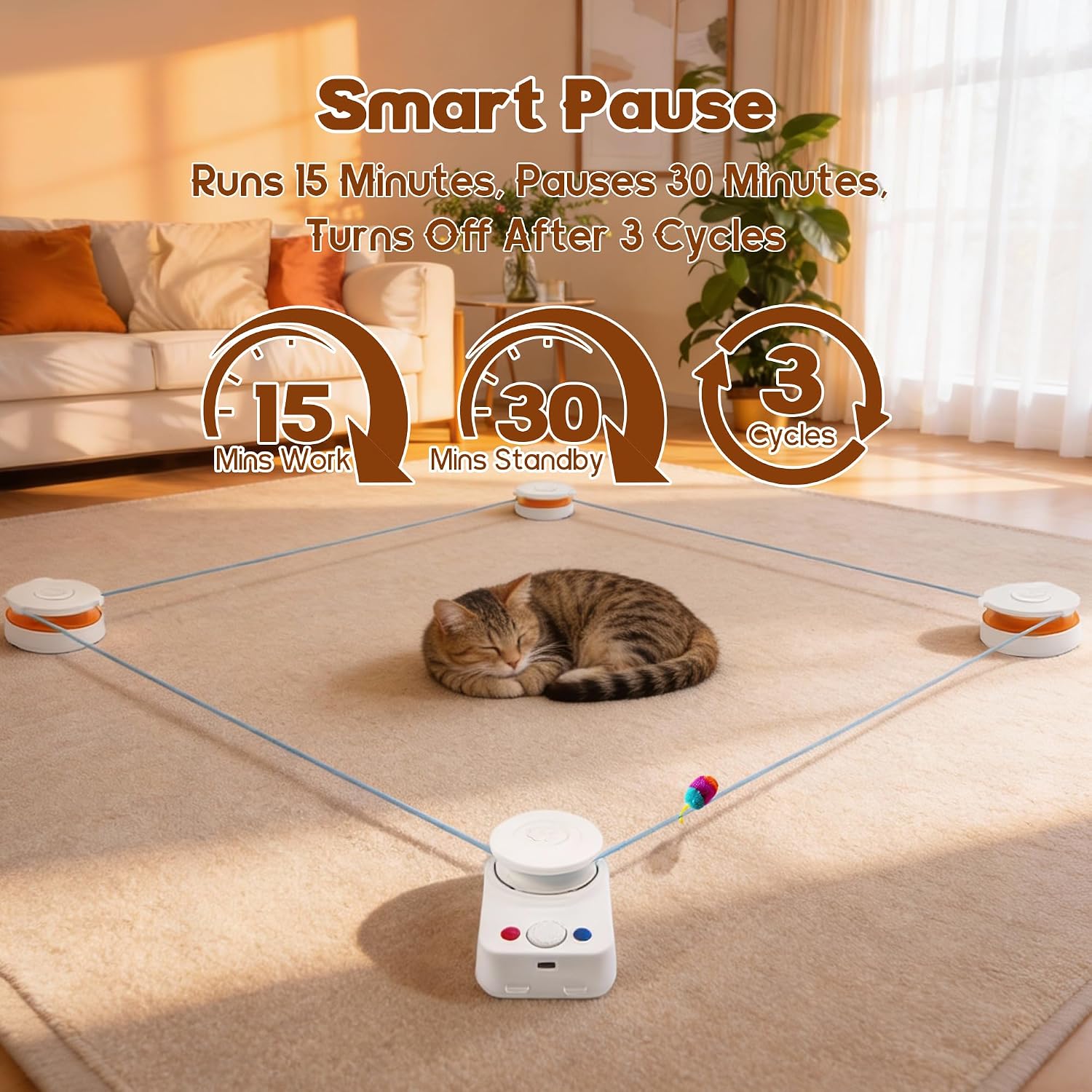 Detalle de Hedsuin Interactive Cat Toy for Indoor Cats – Automatic Moving Toy & Cat Treadmill
