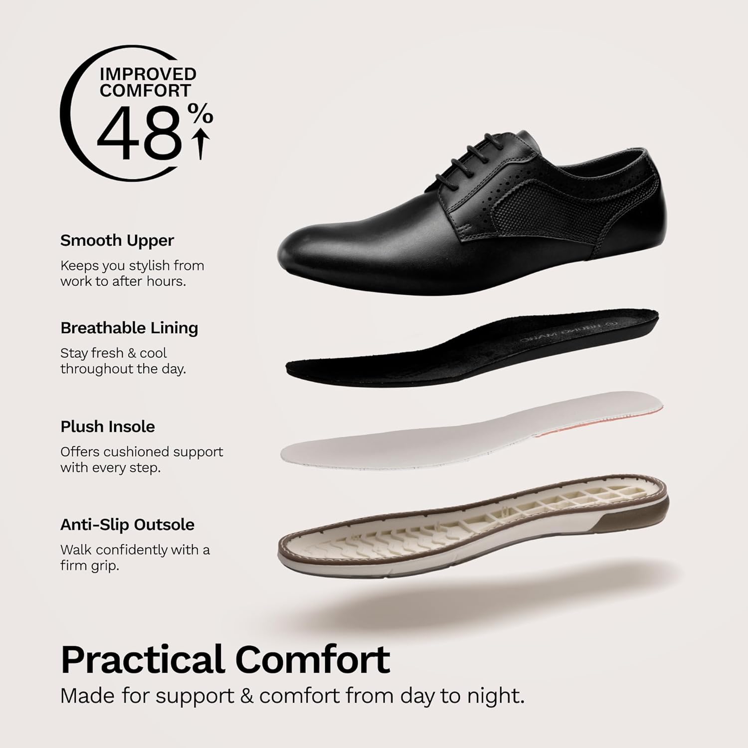 Thumbnail 3 de Bruno Marc Men's Casual Dress Sneaker Shoes: Comfortable, Everyday Derby-Style Dress Shoes
