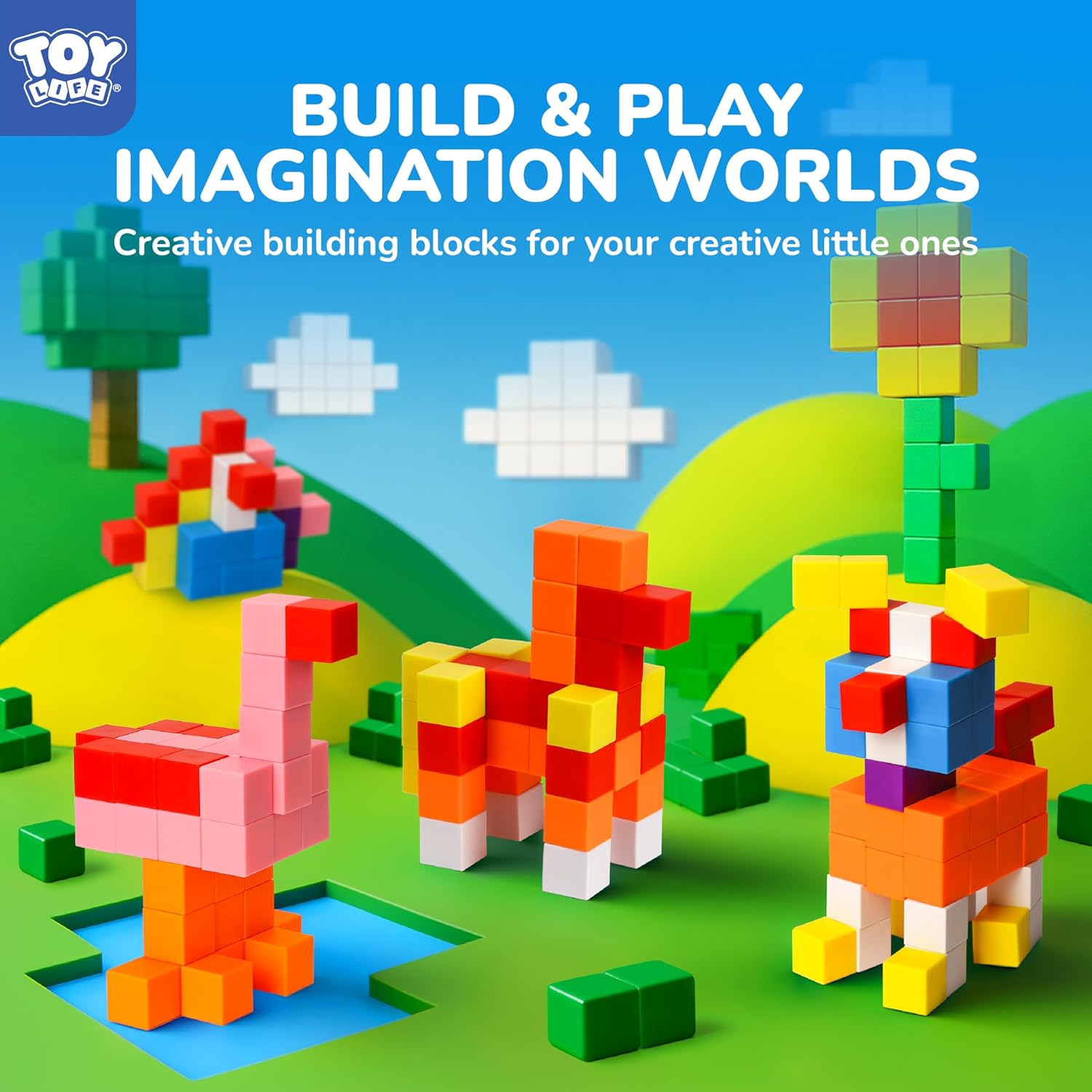 Detalle 2 de 64PCS Magnetic Building Blocks Set (Magnet Cubes) for Kids Ages 3–8