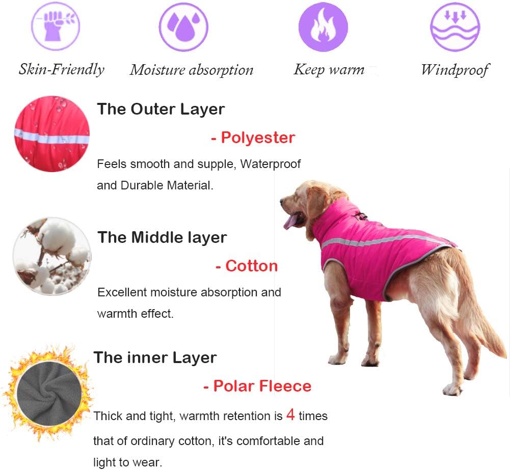 Detalle de FEimaX Dog Coat: Waterproof, Windproof, Fleece-Lined Jacket with Harness Hole for All Sizes