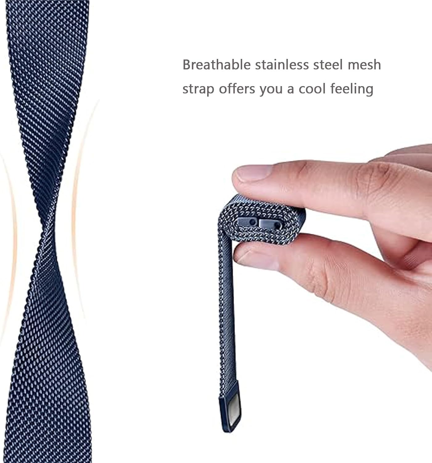 Thumbnail 3 de ANDOFUZH Edelstahl Mesh Uhrenarmband 14–24 mm – Magnetverschluss, Schnellwechsel, atmungsaktives Mesh