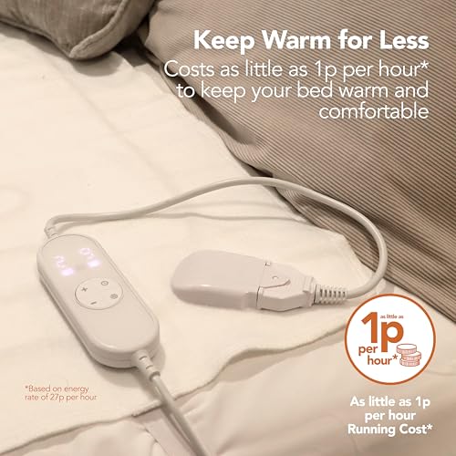 Thumbnail 5 de Igenix Electric Heated Blanket, Fitted Mattress Underblanket – 9 Heat Settings, 9-Hour Timer (Double, White)