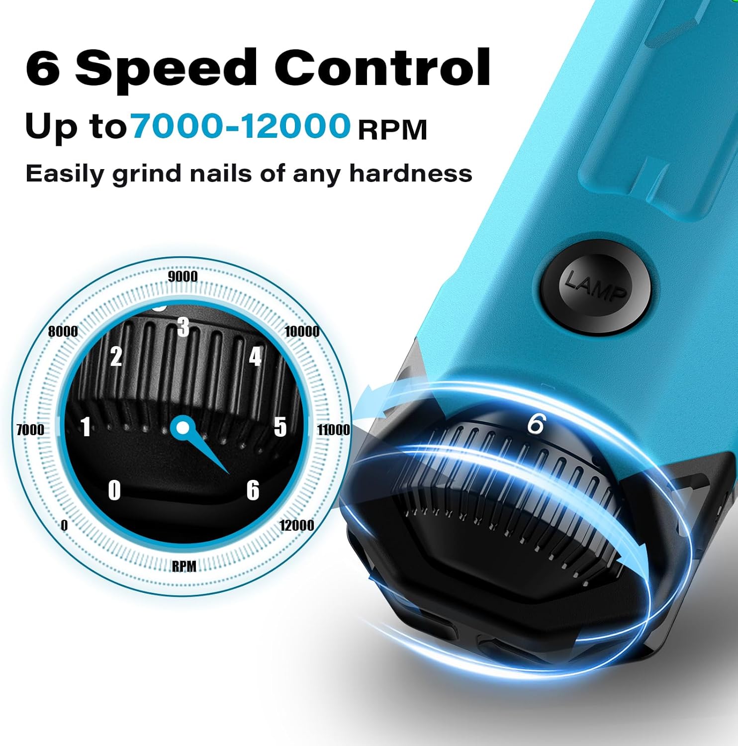 Thumbnail 1 de Casfuy 6-Speed Dog Nail Grinder — Newest Enhanced, Ultra‑Quiet, Rechargeable Electric Nail Trimmer
