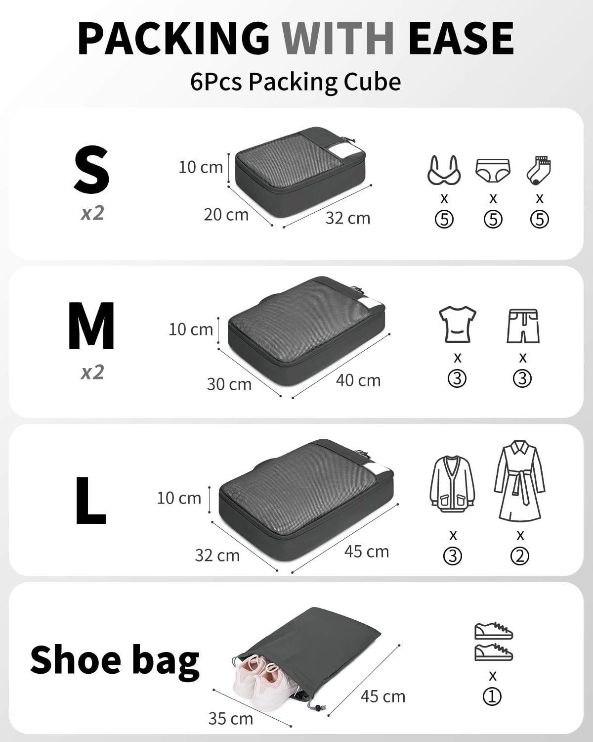 Detalle 2 de ECOHUB Koffer Organizer Set 6‑teilig