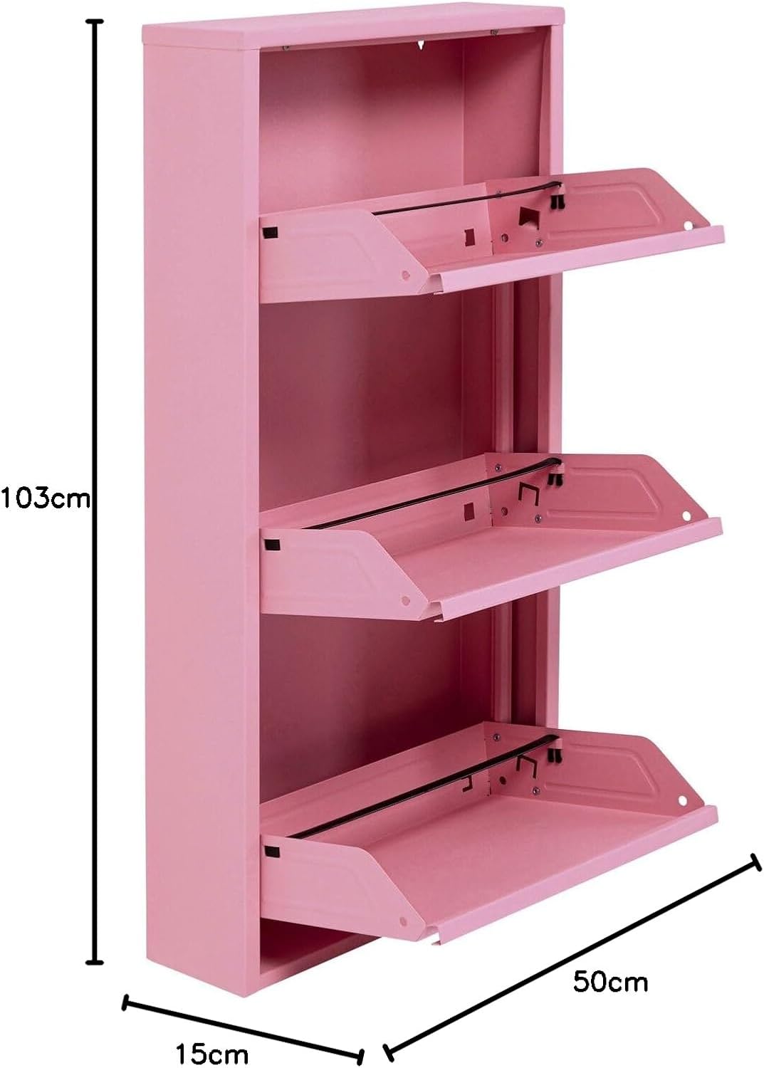 Detalle de Kare Design Scarpiera Caruso – 3 scomparti basculanti, Rosa, 103x50x15 cm