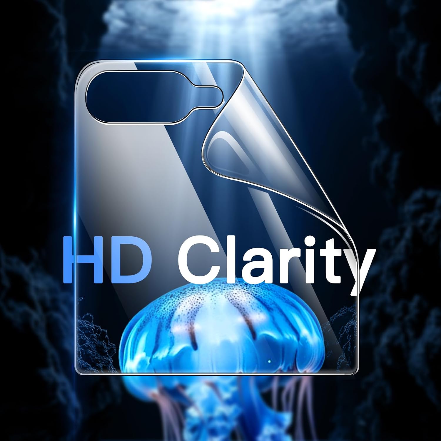 Detalle de JETech Samsung Galaxy Z Flip 7 främre skärmskydd i PET, 3-pack, HD-klart