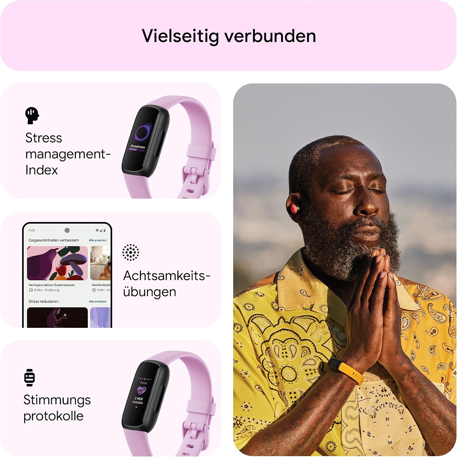 Thumbnail 4 de Fitbit Inspire 3 Gesundheits-Tracker mit bis zu 10 Tagen