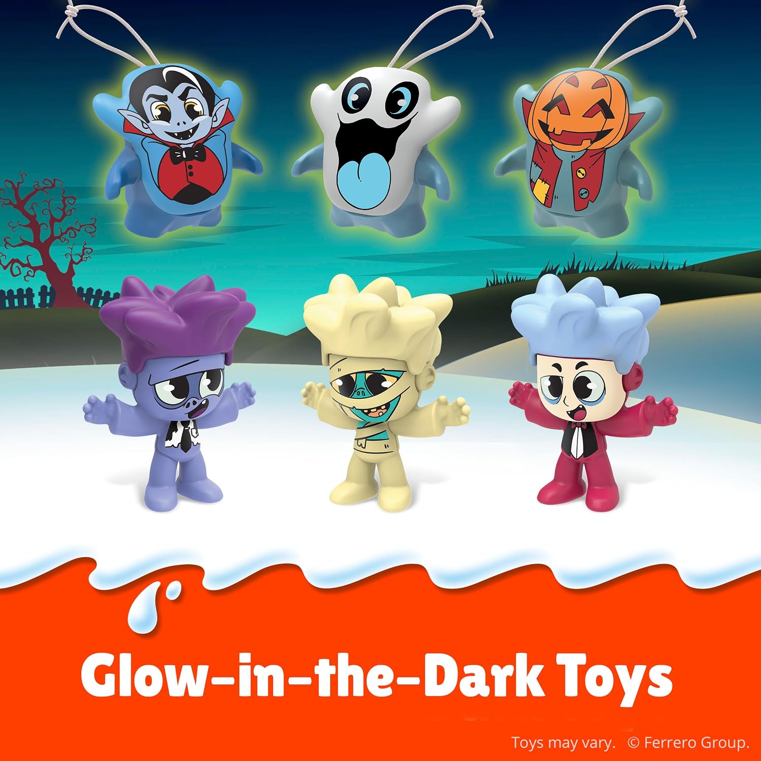 Detalle de Kinder Joy Halloween Eggs, 12 Count, Treat and Glow-in-the-Dark Toys