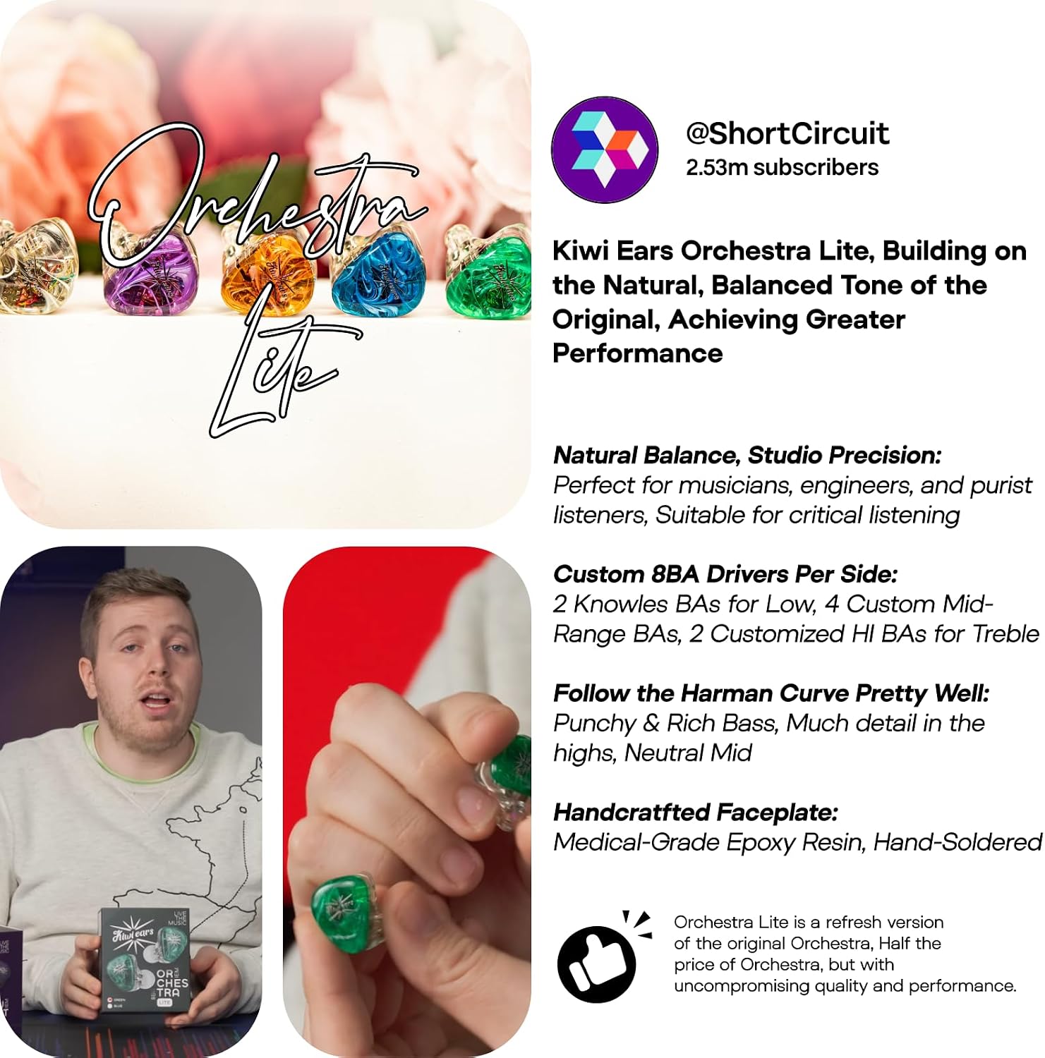 Detalle de Kiwi Ears Orchestra Lite 8BA IEM