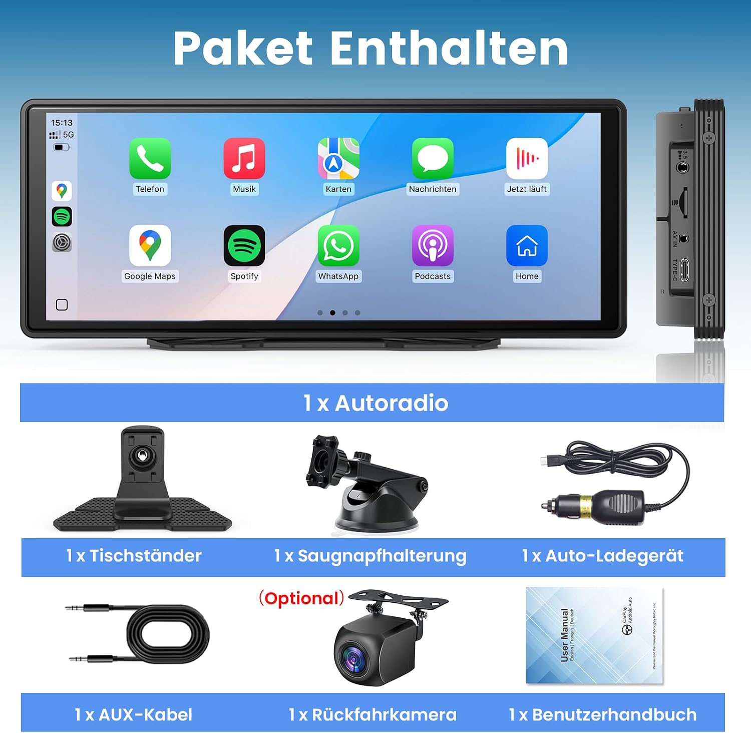 Thumbnail 6 de CarPlay Bildschirm 9,26 Zoll Wireless Display