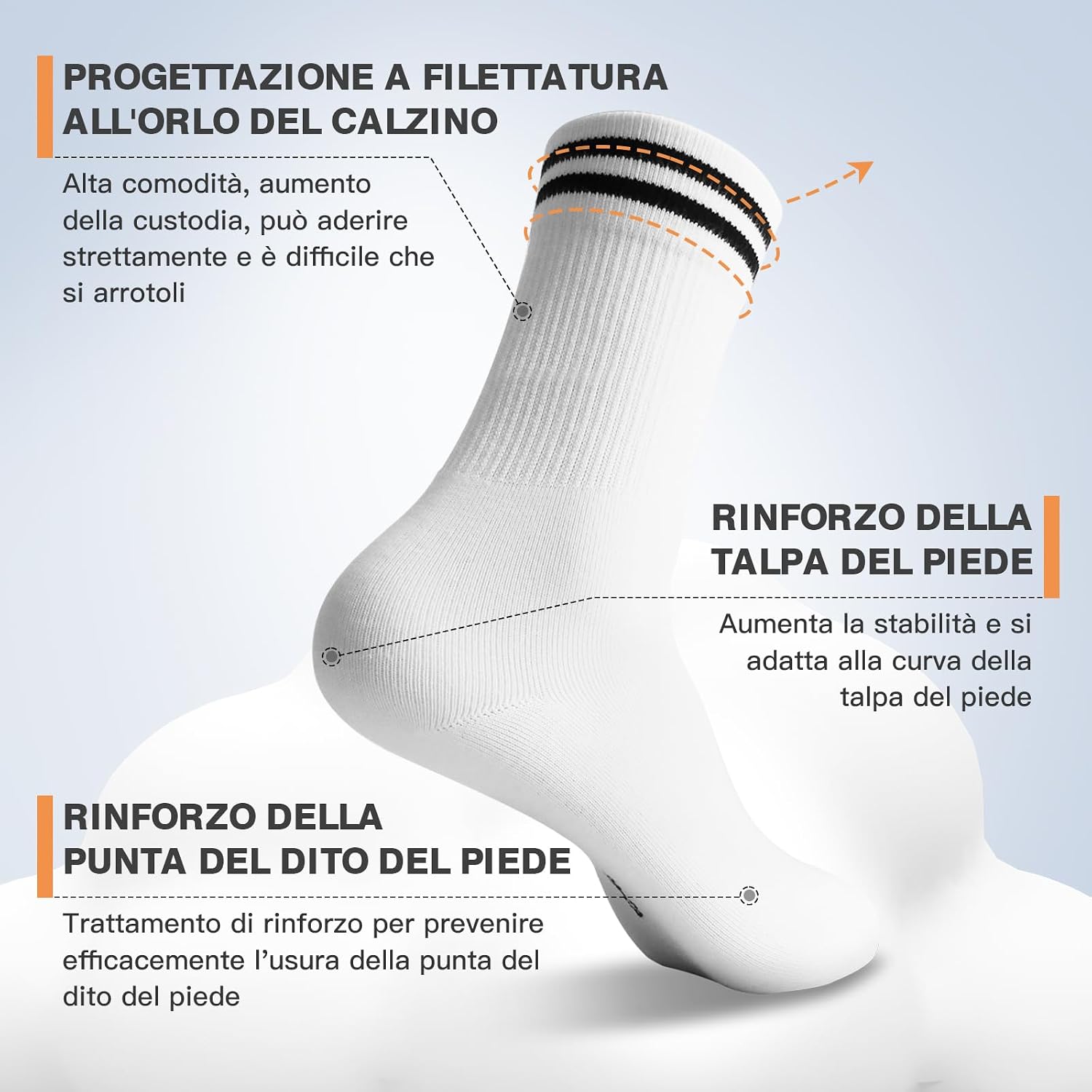 Detalle 2 de Smart Sir Calzini sportivi uomo donna 4 paia in cotone