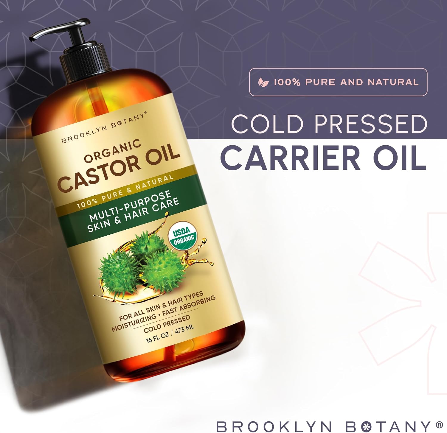 Thumbnail 3 de Brooklyn Botany Cold-Pressed Organic Castor Oil 16 Fl oz