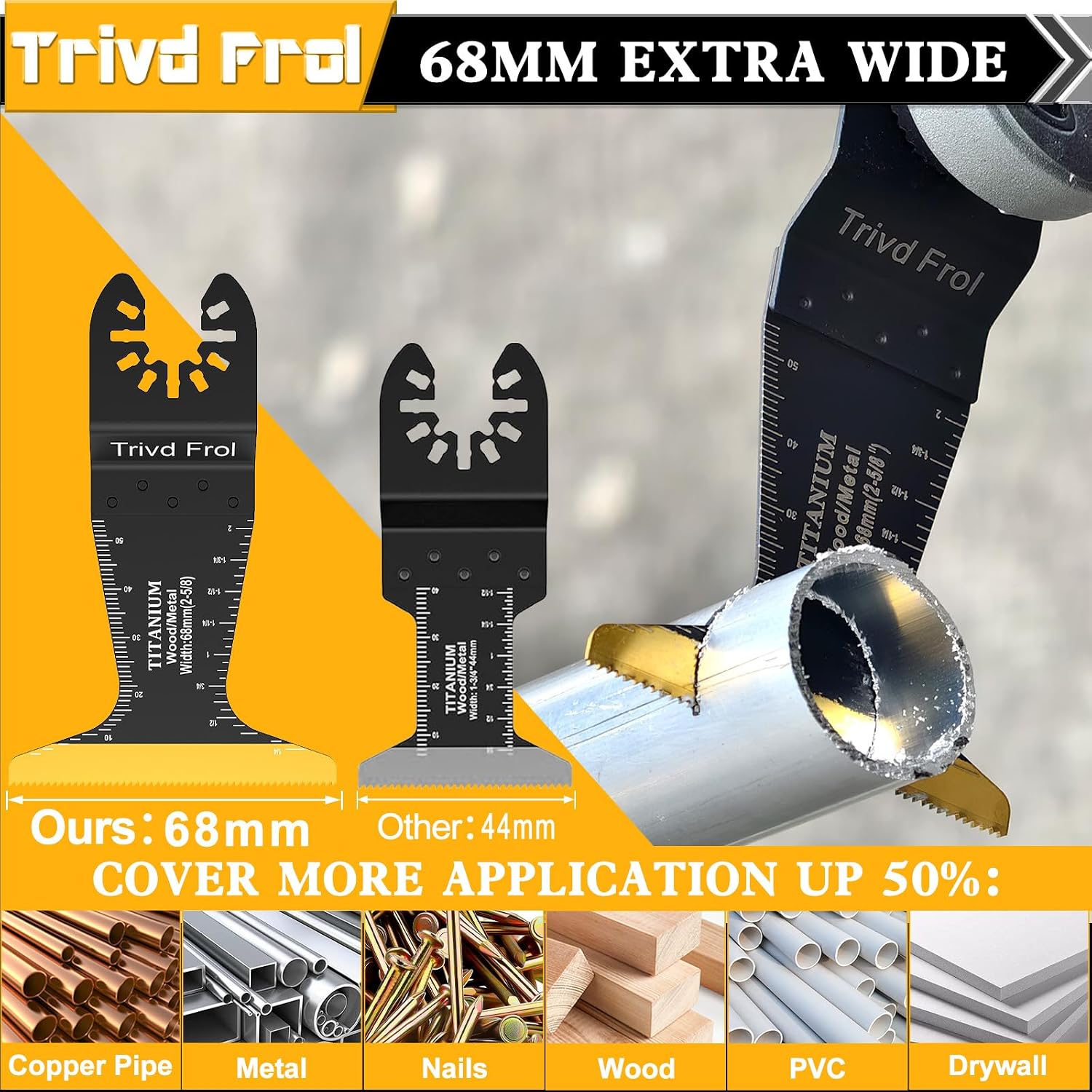 Detalle de Trivd Frol Titanium Oscillating Saw Blades, 25-Piece Titanium Carbide Set