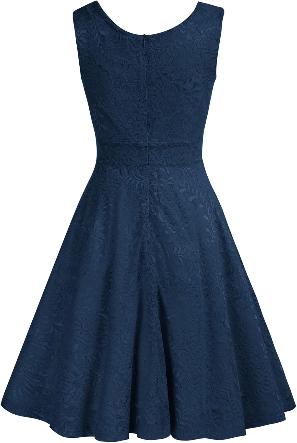 Thumbnail 2 de Robe rétro Audrey Hepburn Soirée Cocktail vintage col en V, longueur genou, dentelle fleurie