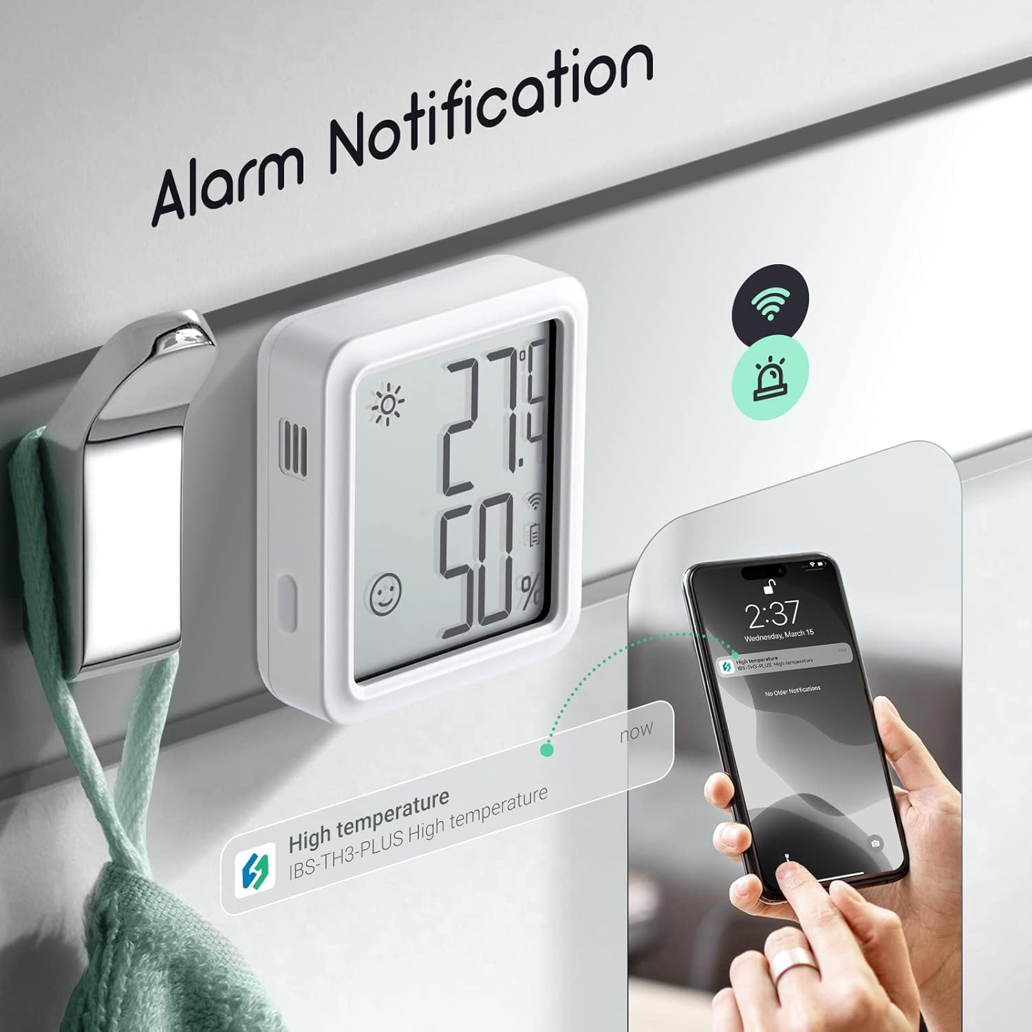 Thumbnail 4 de Inkbird IBS-TH3-PLUS termometro igrometro WiFi con display LCD e app, controllo e notifiche