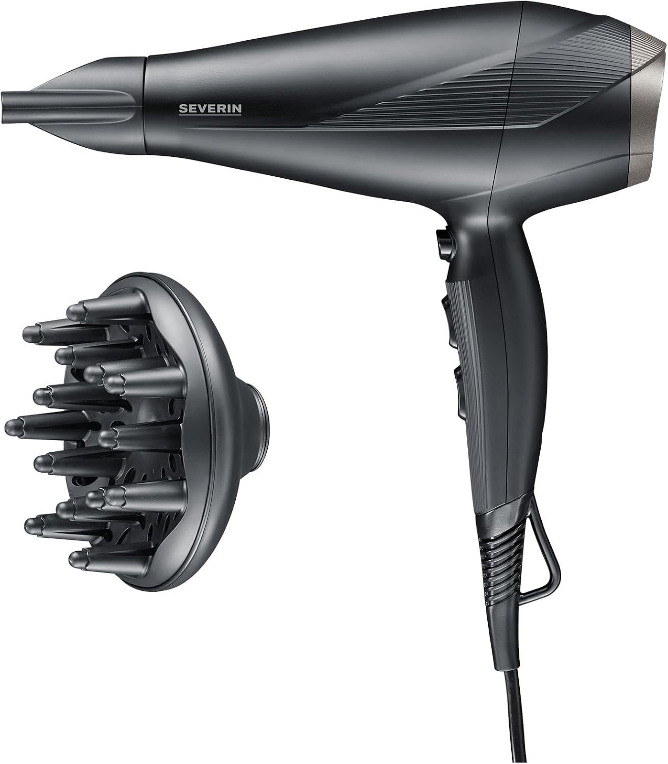 Detalle de SEVERIN HT 0167 Asciugacapelli con Motore AC, 2300 W, Ionico, 3 Impostazioni + Freddo, Diffusore e Concentratore