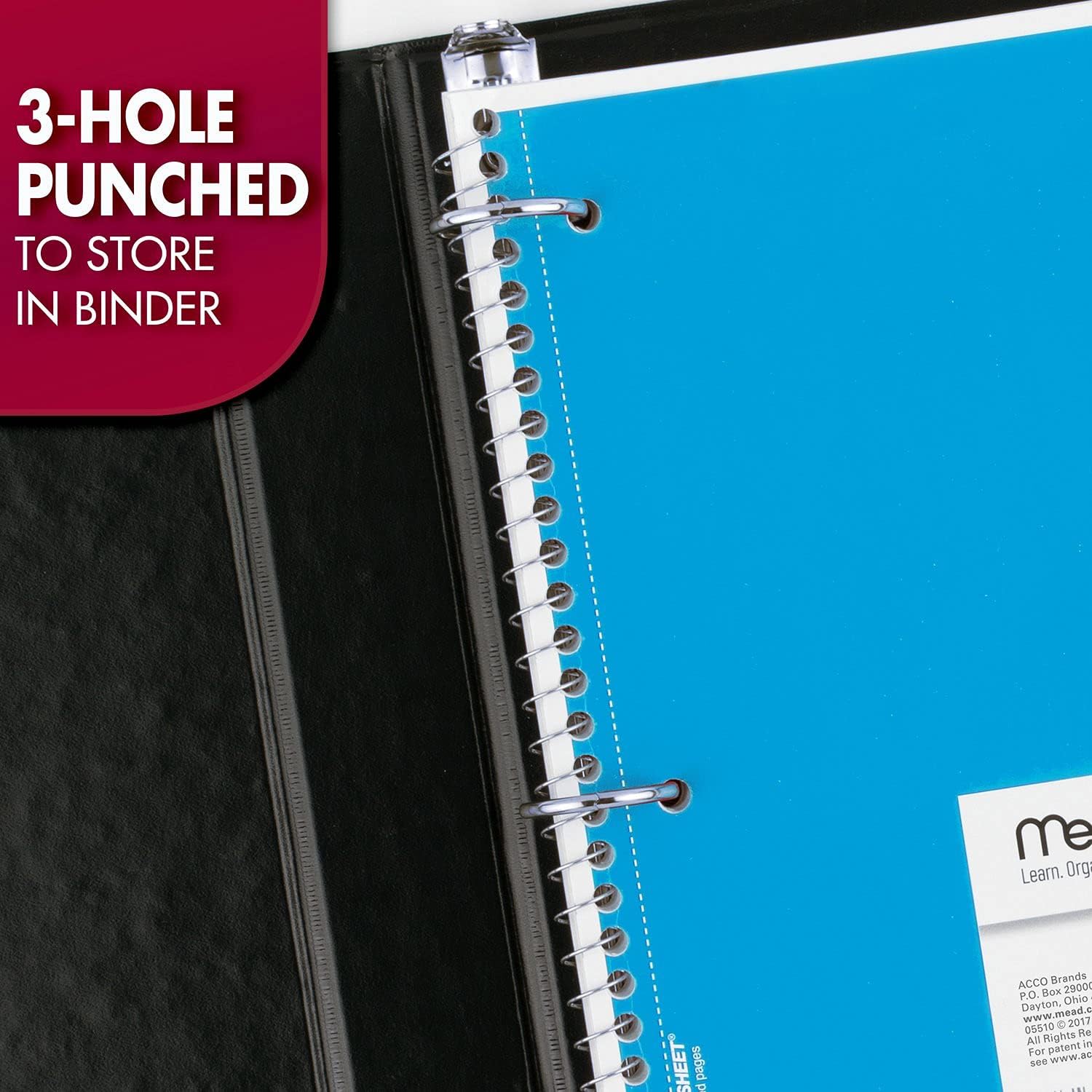 Thumbnail 5 de Mead Spiral Notebook, 24-Pack, 1 Subject, Wide Ruled, 7.5 x 10.5 (70 Sheets each)