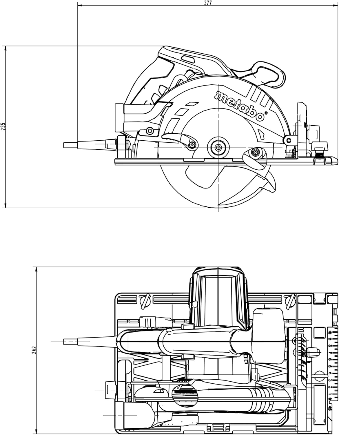 Thumbnail 1 de Metabo KS 55 FS: sega circolare manuale da 1200 W con profondità 55 mm e guida rail
