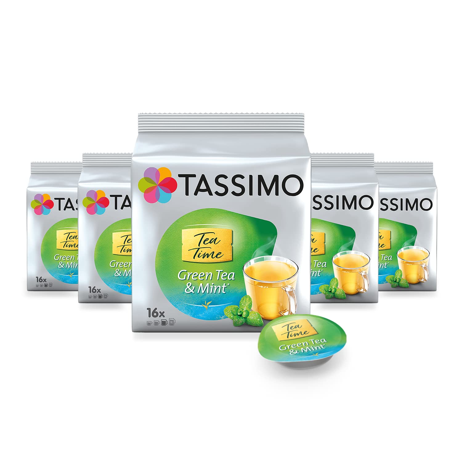 Detalle de Tassimo Tea Time Grüner Tee mit Minze – 80 Pads (5x40 g) im praktischen Tassimo-System