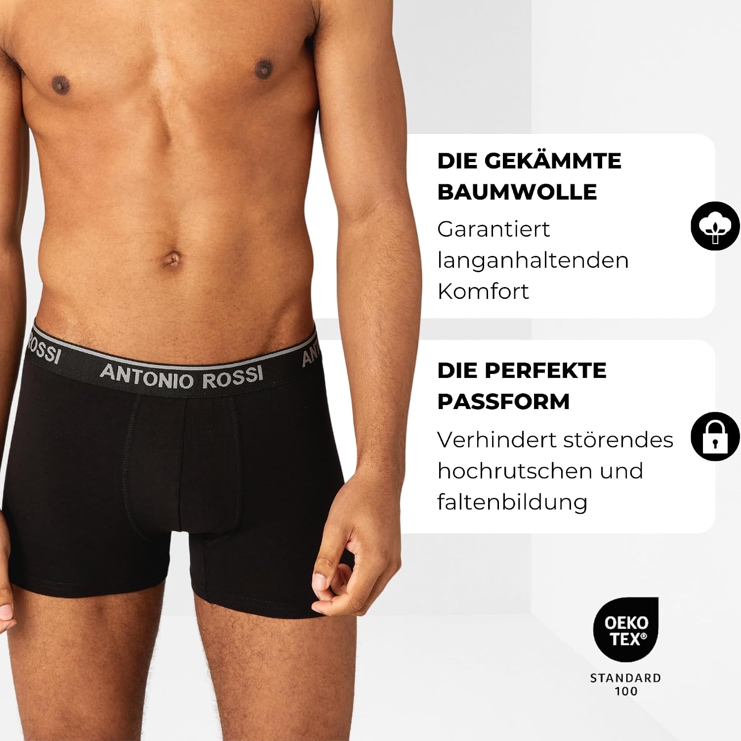 Detalle de Antonio Rossi 12er-Pack Herren-Boxer-Hipster 12er