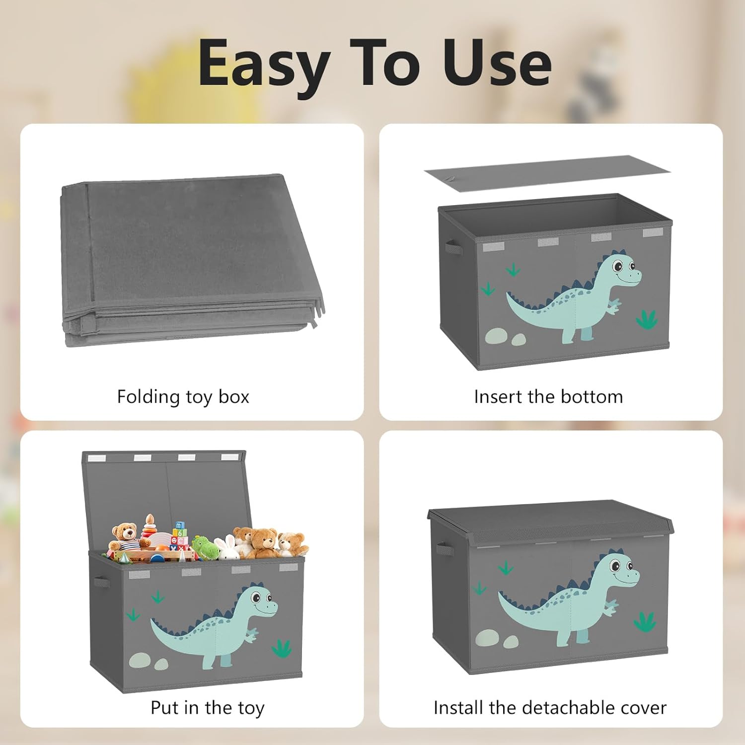 Thumbnail 6 de VERONLY Toy Storage Box 1 large fabric organiser