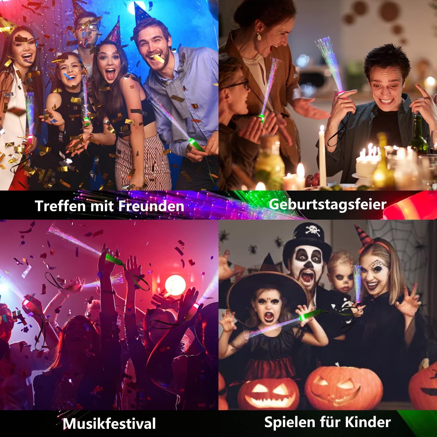 Thumbnail 2 de NLNEY 15er-Partyset Knicklichter mit 3 Lichtmodi – leuchtende Party-Stäbe für Kinder & Events