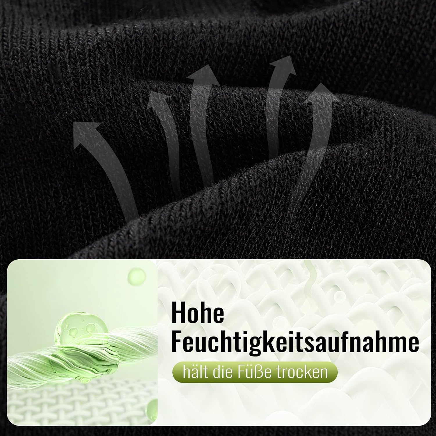 Detalle de SukModen 12/24 Paar Sneaker-Socken aus Bambus – Anti-Geruch, atmungsaktiv & verstärkte Stellen