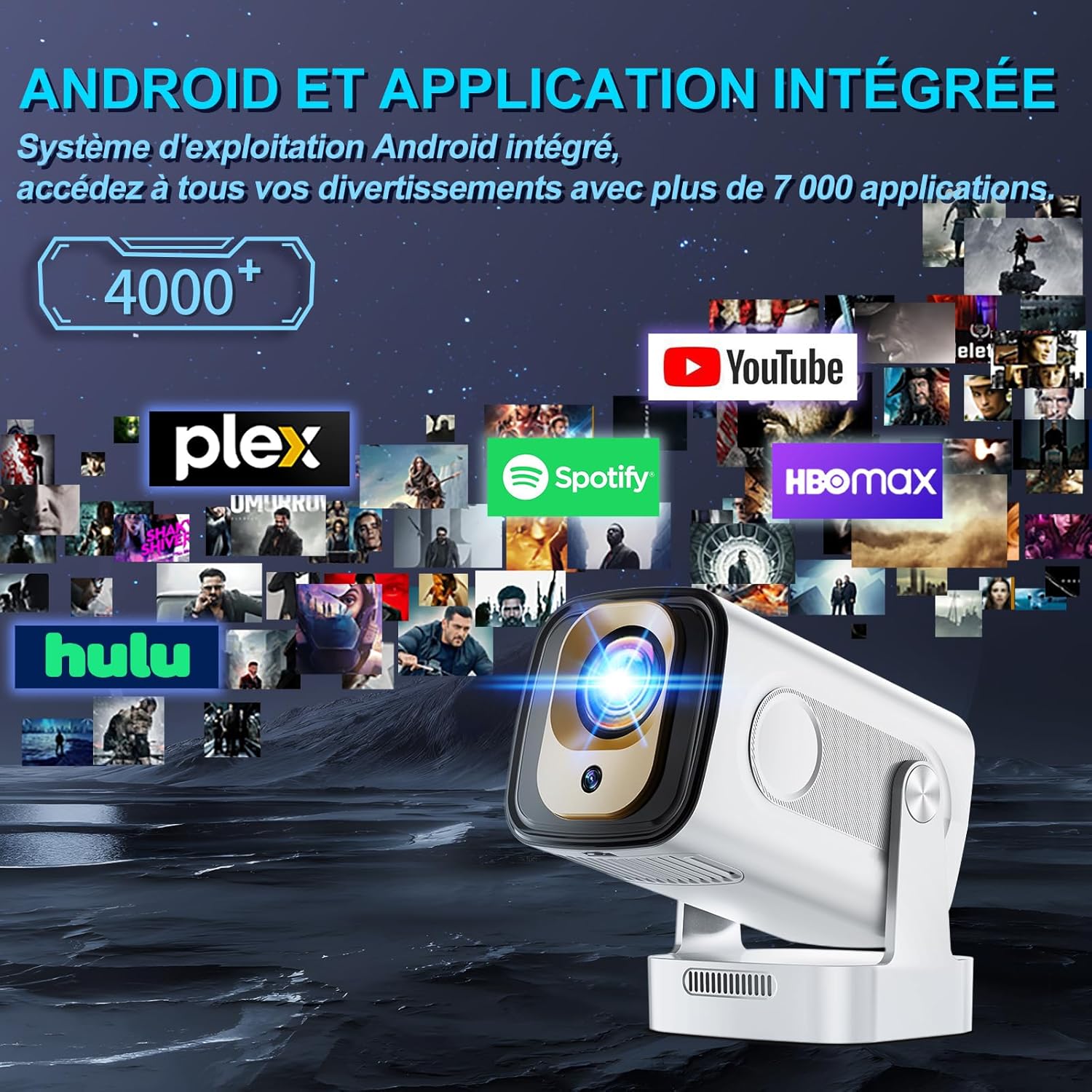 Thumbnail 6 de Mini vidéoprojecteur 1080P WiFi 6