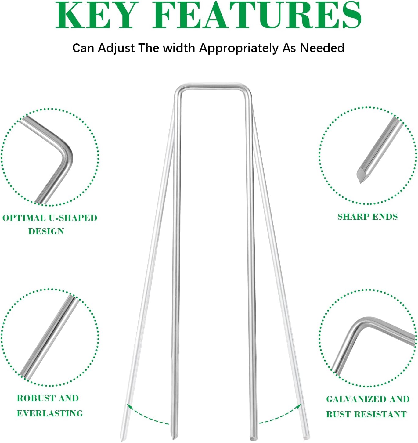 Detalle 1 de RnCop Galvanized Garden Pegs 100 Pack 15cm