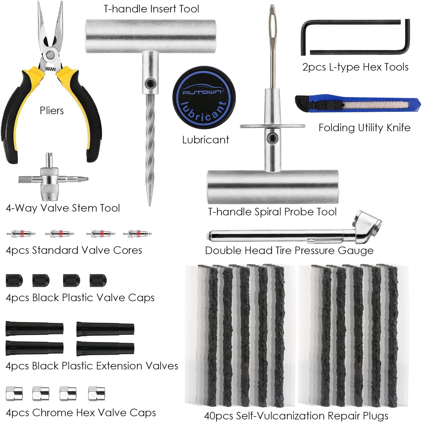 Detalle 2 de AUTOWN Tire Repair Kit 68 pcs ๐