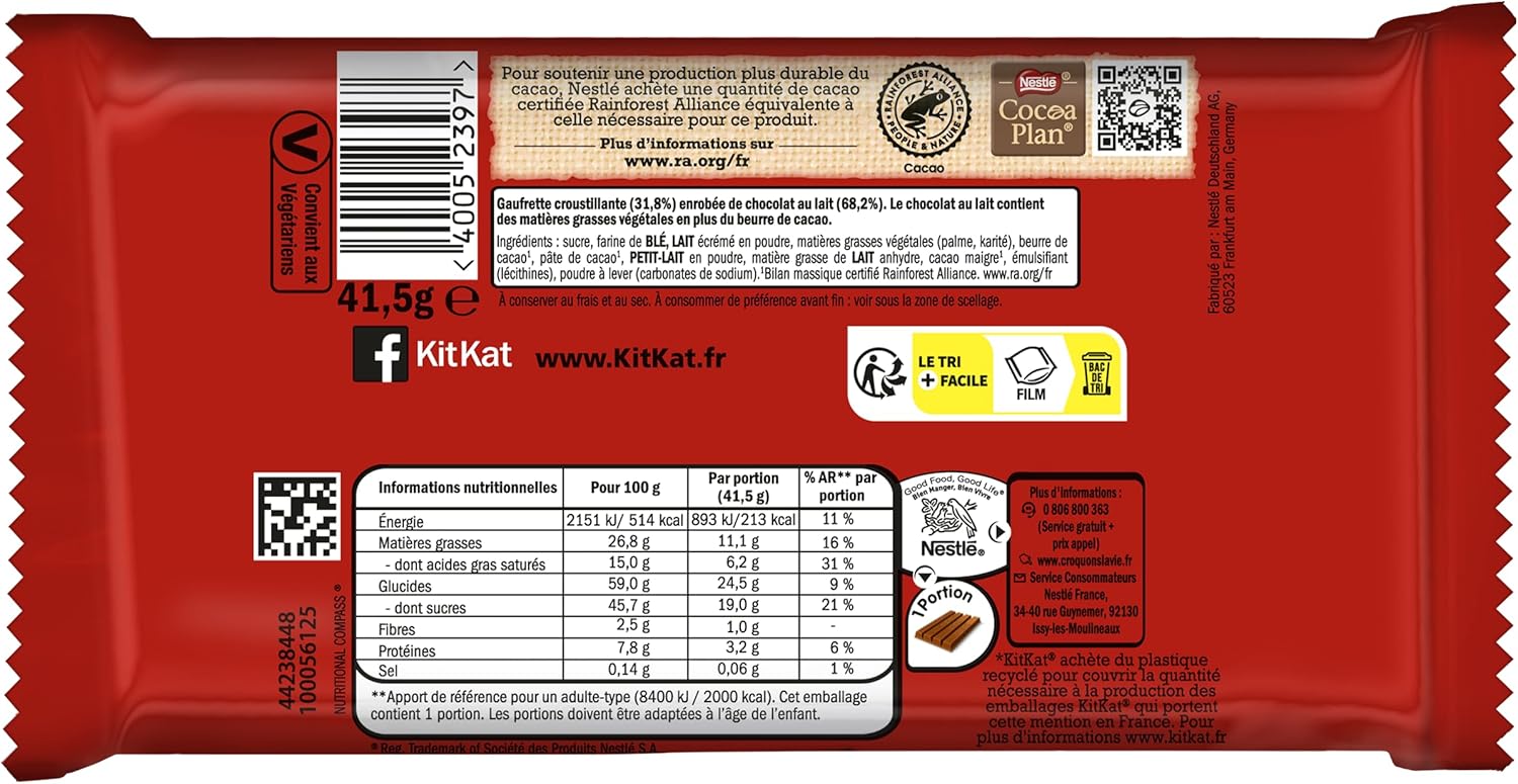 Thumbnail 4 de KitKat Barre Chocolat au Lait Présentoir – Lot 36 x 41,5 g