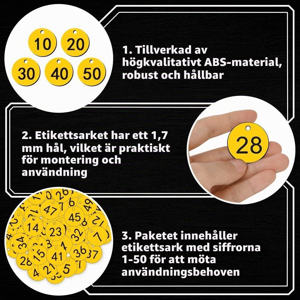 Thumbnail 3 de OFFCUP 1-50 jaune – numrerade plastbrickor i gul ABS, runda