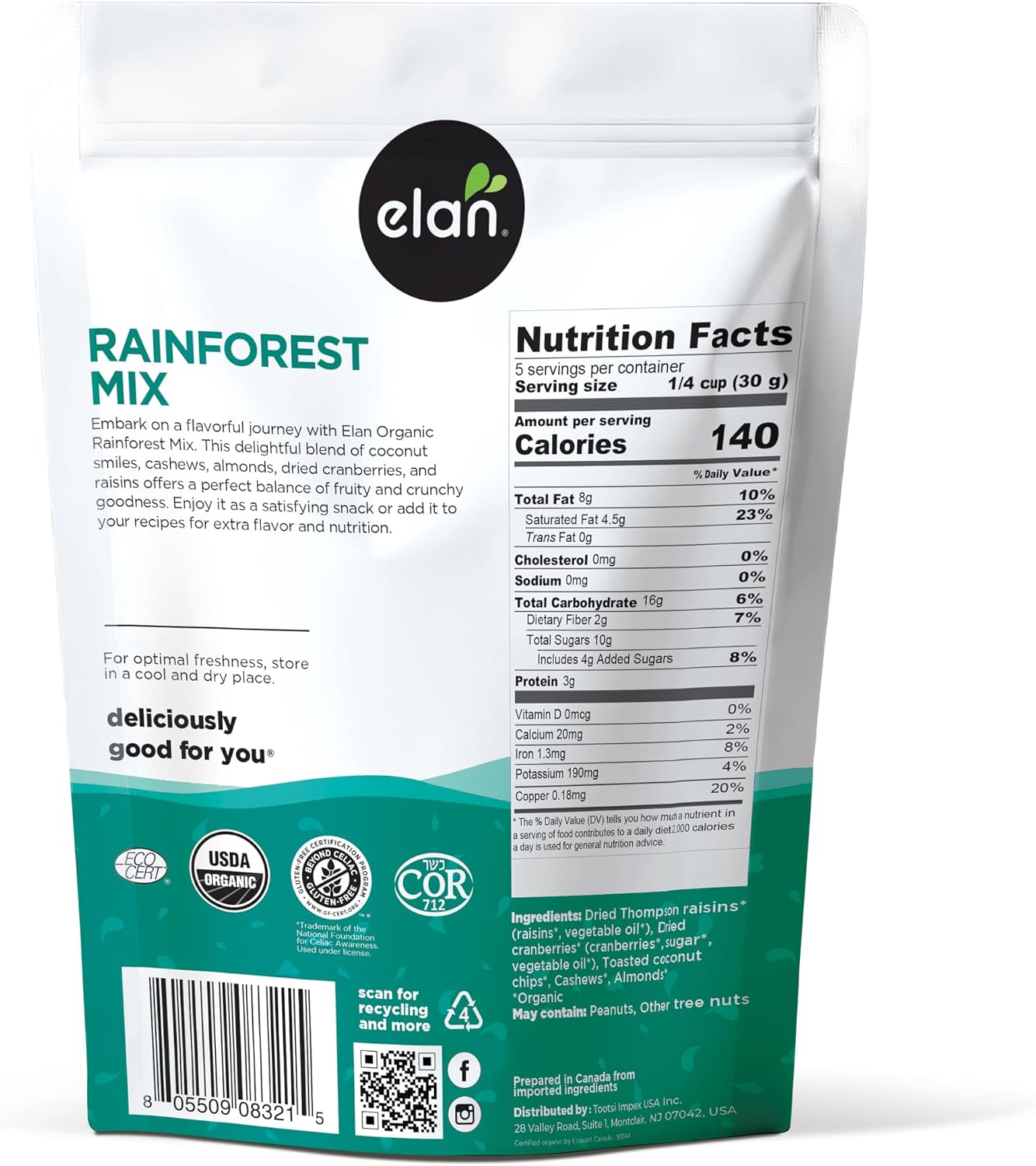 Detalle 2 de ELAN Organic Trail Mix 150 g