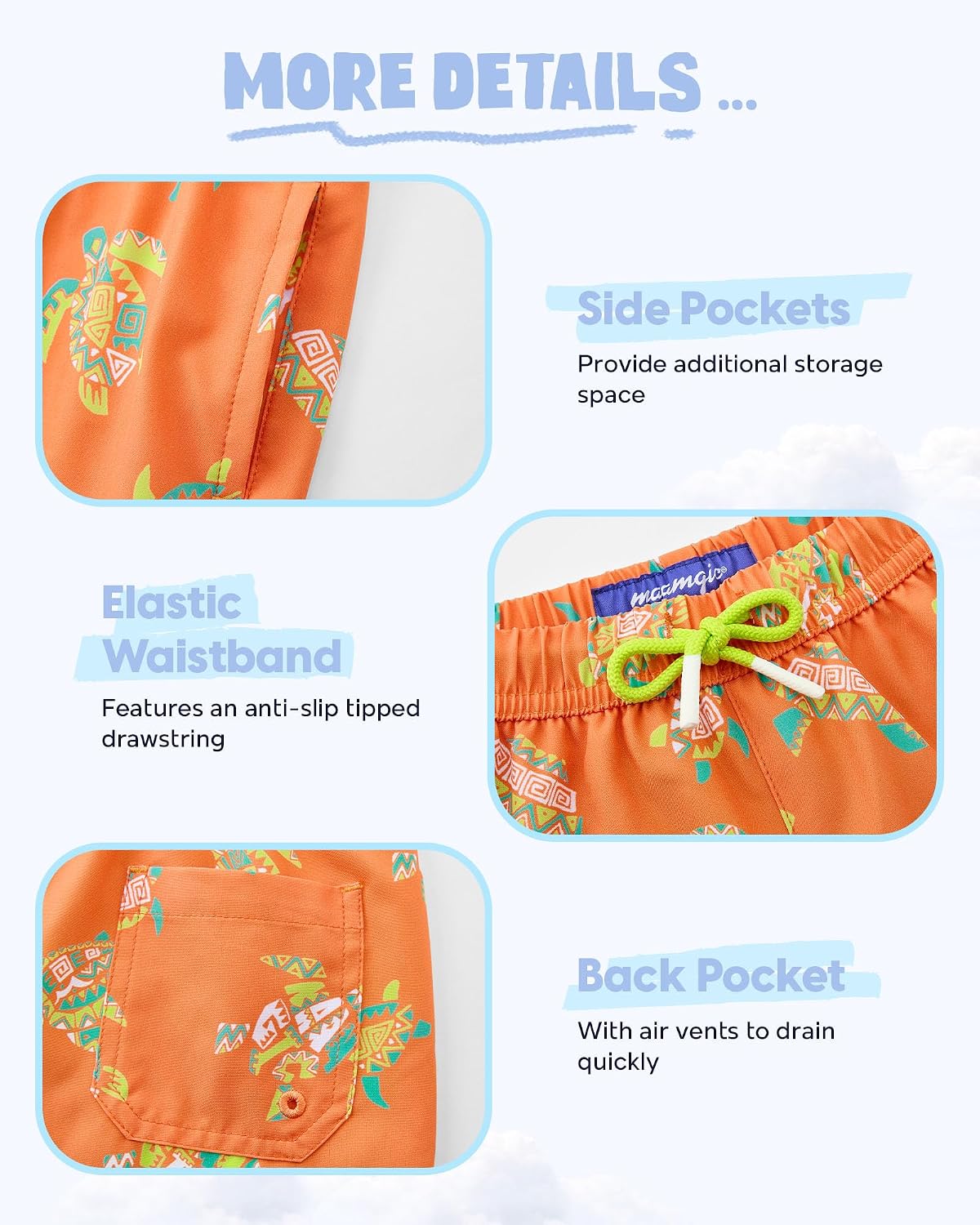 Thumbnail 3 de MaaMgic Jungen Badehose Badeshorts Kinder (2-in-1) mit Kompressions-Innenhose, Taschen & Tunnelzug