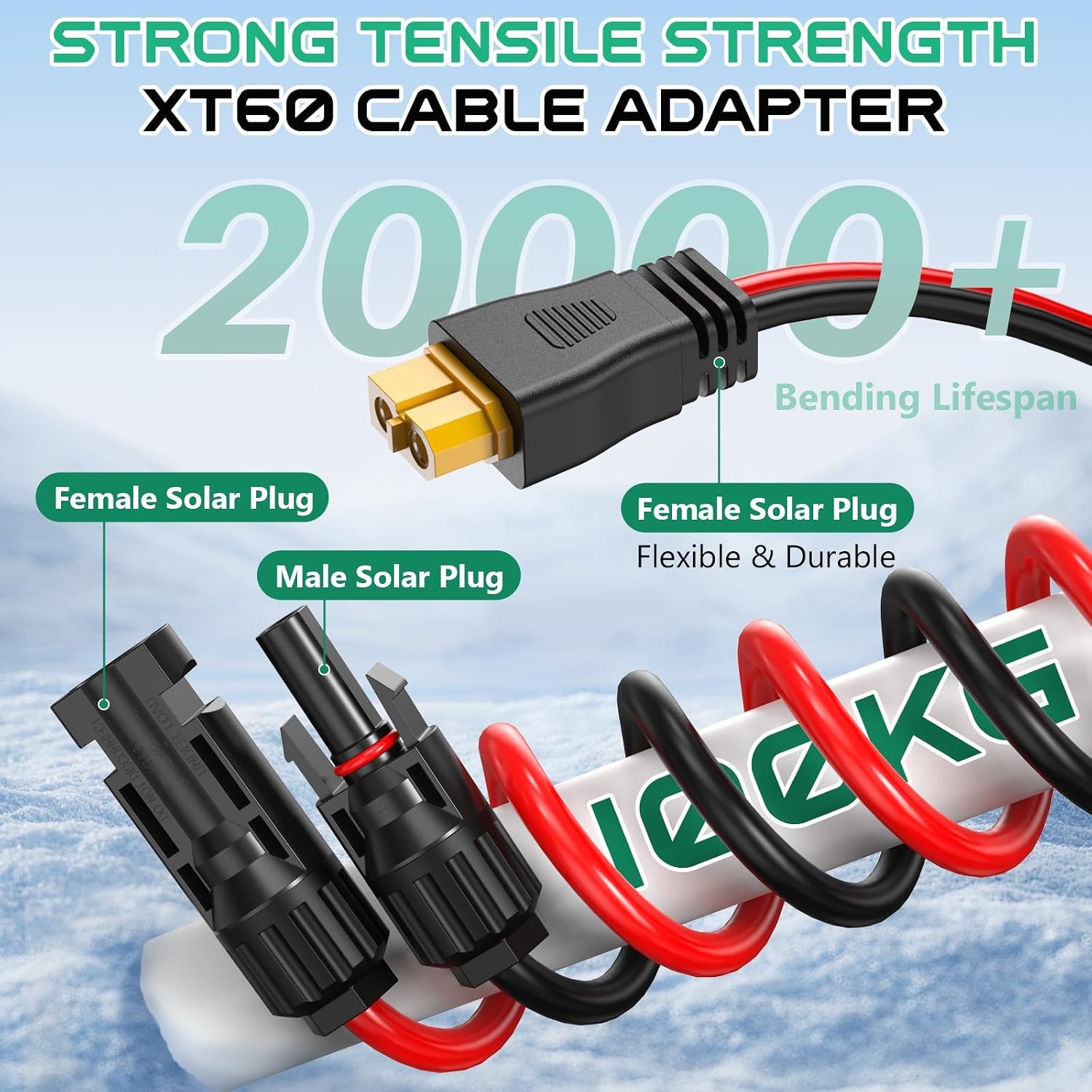 Detalle 2 de Hiutgowt XT60 solar extension cable 10AWG