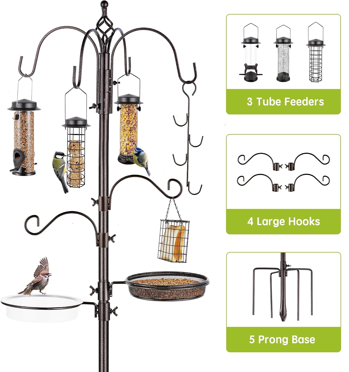 Detalle 2 de MIXXIDEA Bird Feeder Station Kit 238 cm pole