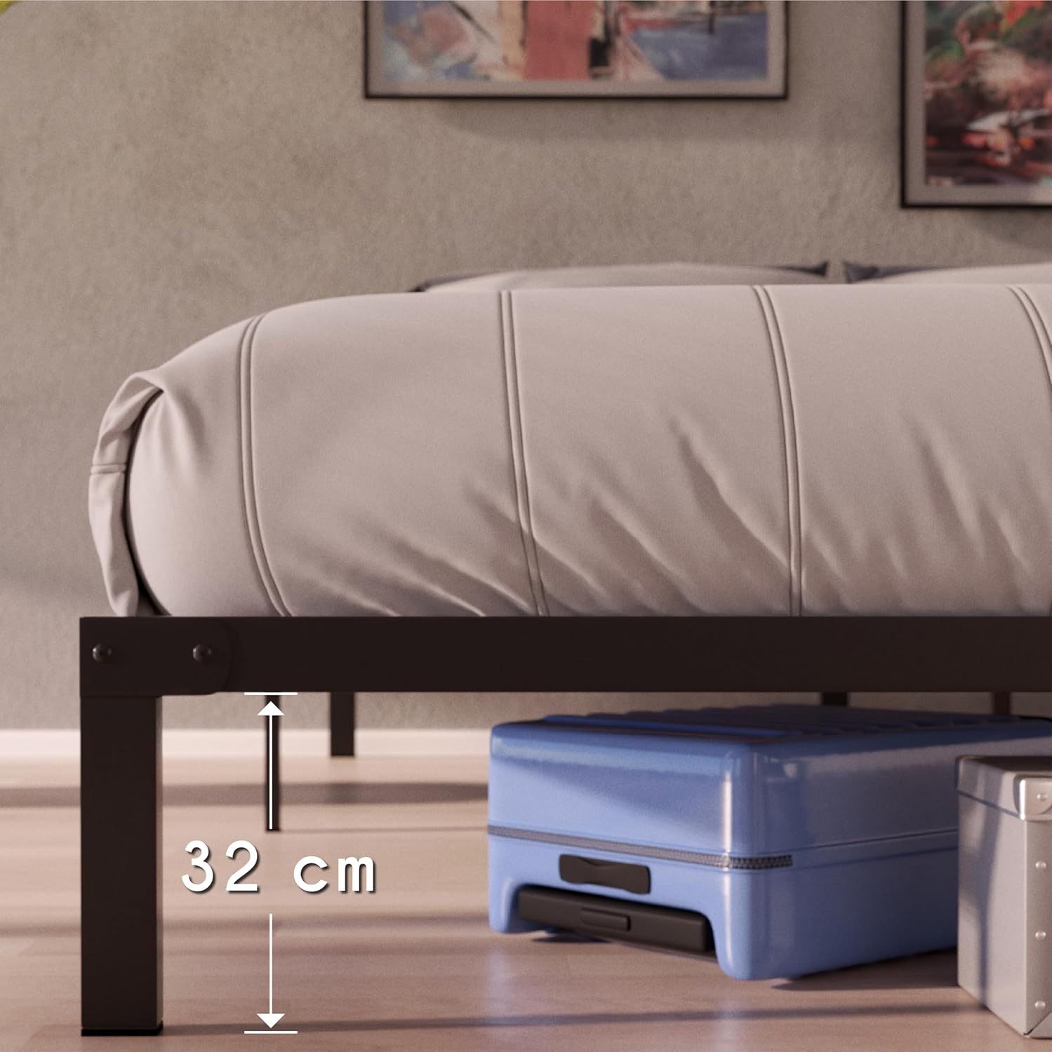 Thumbnail 4 de Dreamzie Small Double Metal Bed Frame 120x200 with 35cm Storage