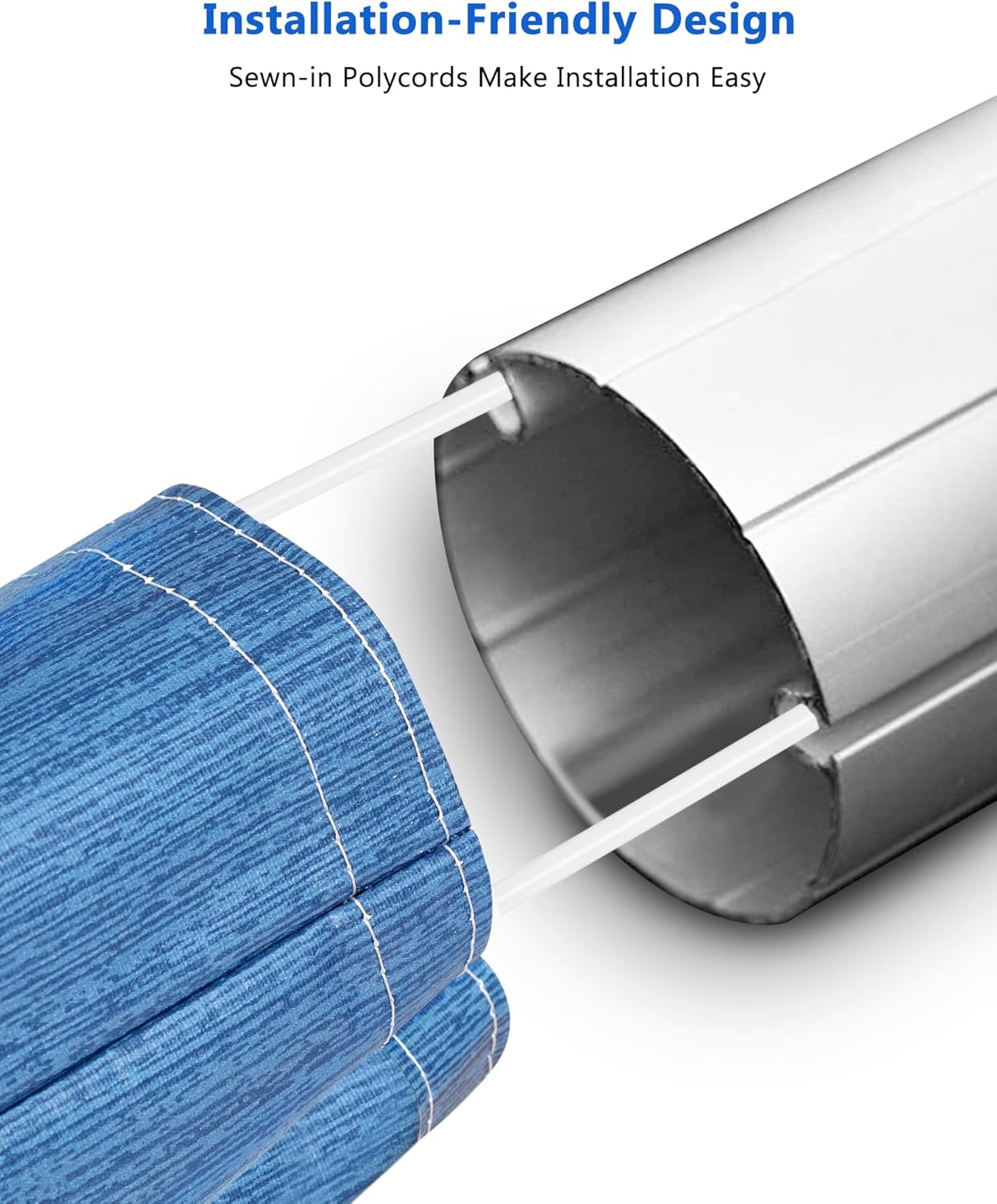 Thumbnail 5 de Xenjum RV Awning Fabric Replacement (18.5oz Heavy-Duty Vinyl, Sapphire Blue Fade, 18' Fabric 17'2")