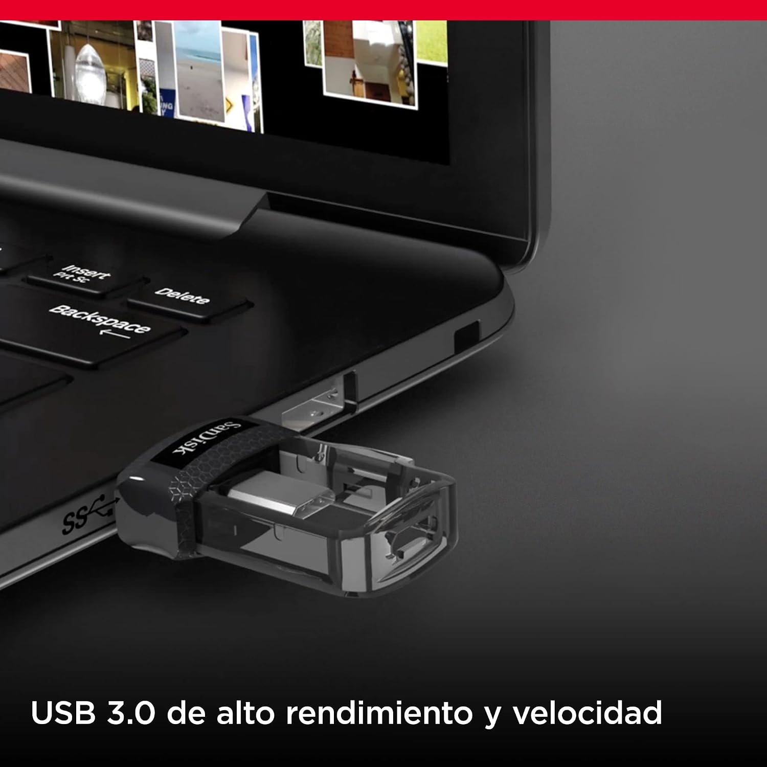Detalle de SanDisk Ultra Dual Drive 64GB USB Dual Flash 🌟