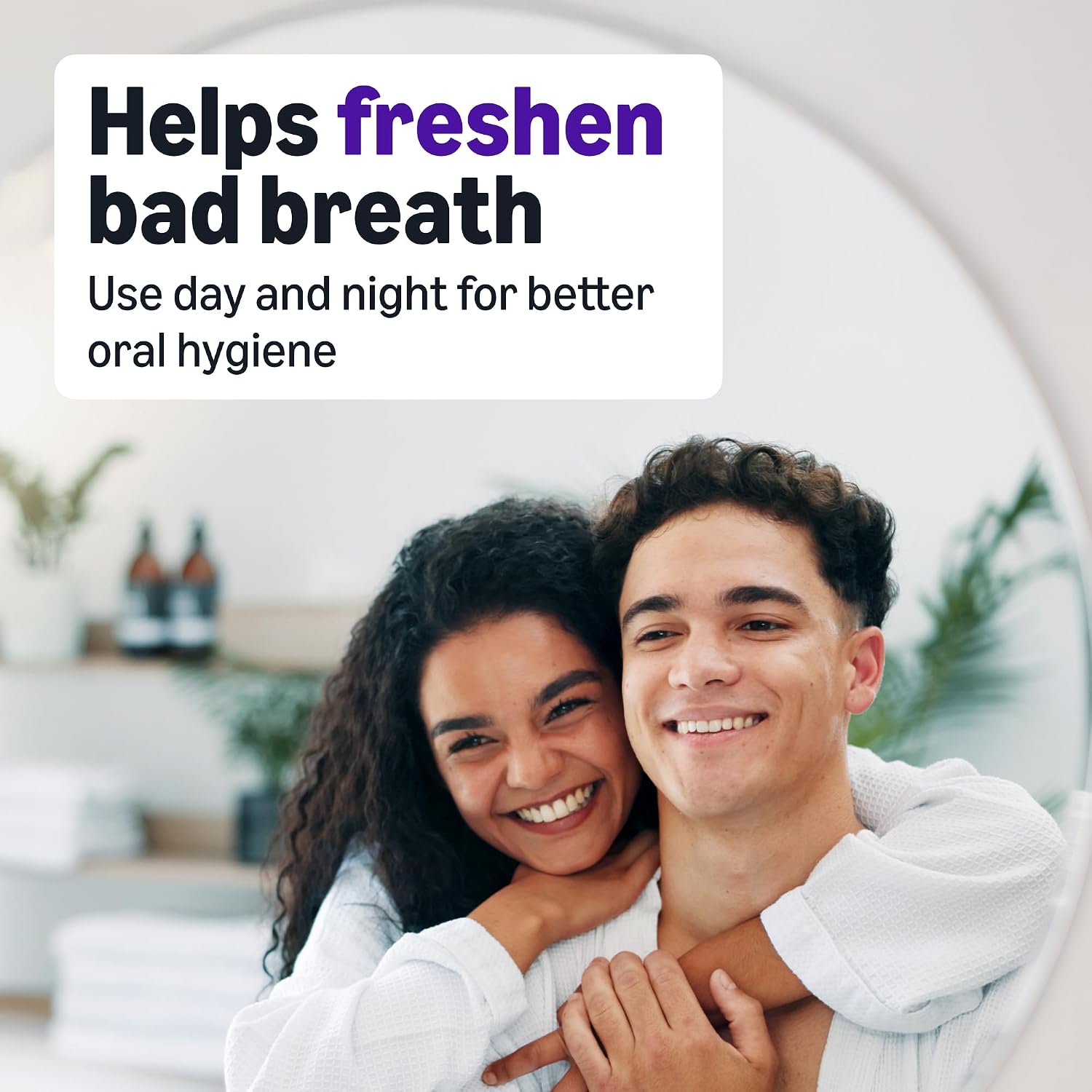 Detalle de Amazon Basics Anticavity Fluoride Mouthwash (Alcohol-Free, Violet Mint), 1-Liter