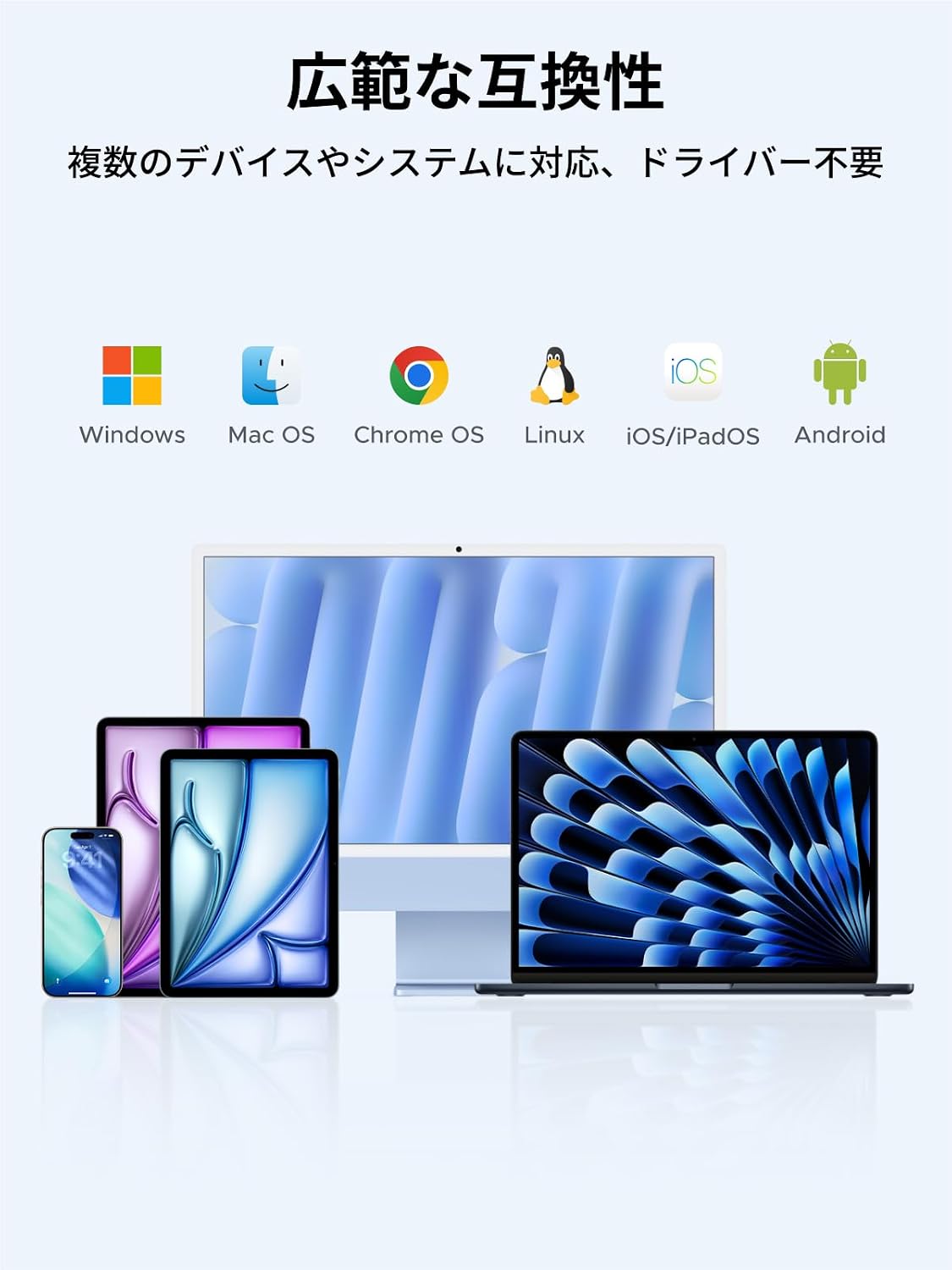 Thumbnail 6 de UGREEN MK552 ワイヤレスキーボード・静音マウスセット JIS配列、Bluetooth 5.4、USB-C充電式