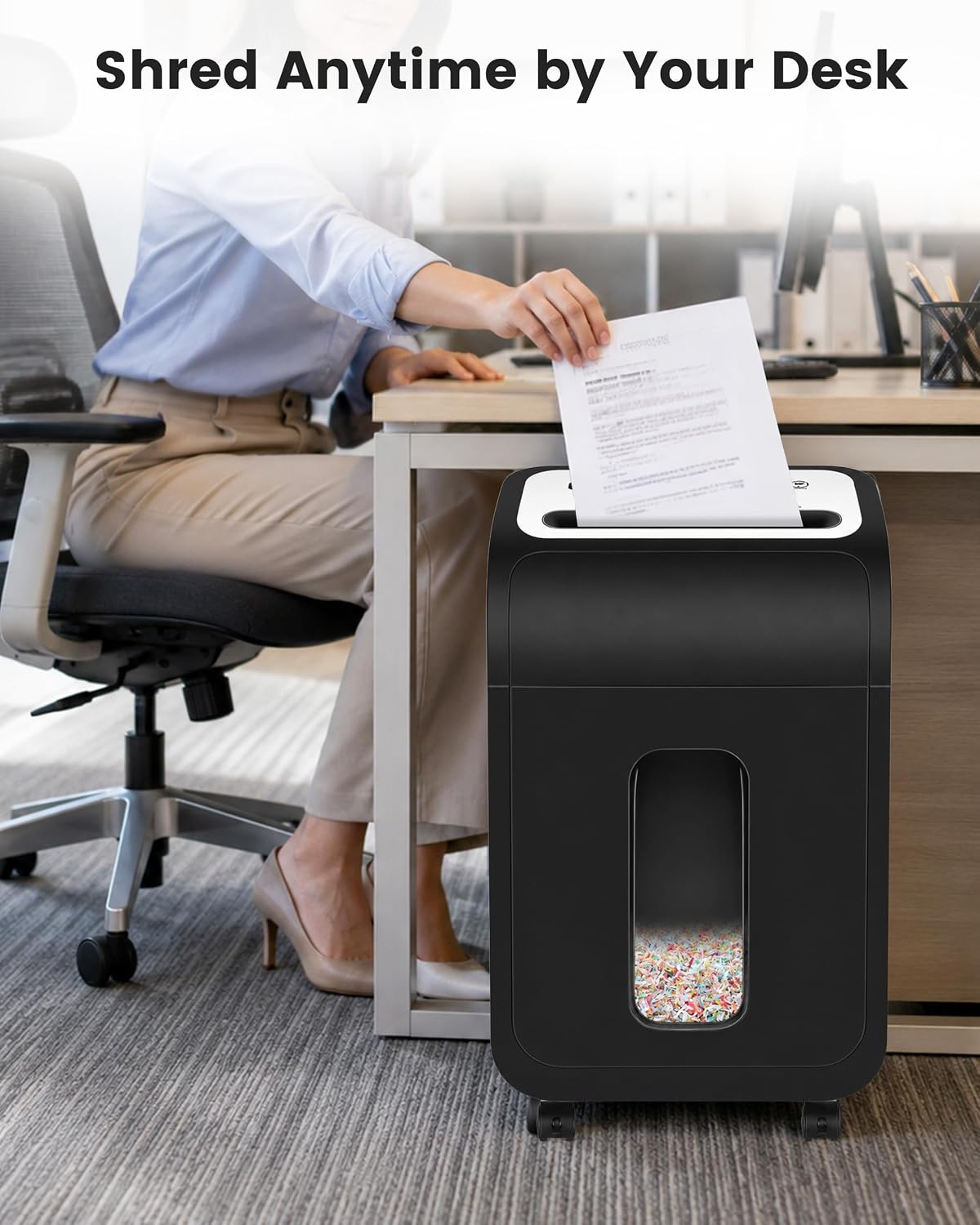 Thumbnail 6 de VidaTeco OS2502 14-Sheet Micro-Cut Paper Shredder, P-4, 60-Minute Runtime